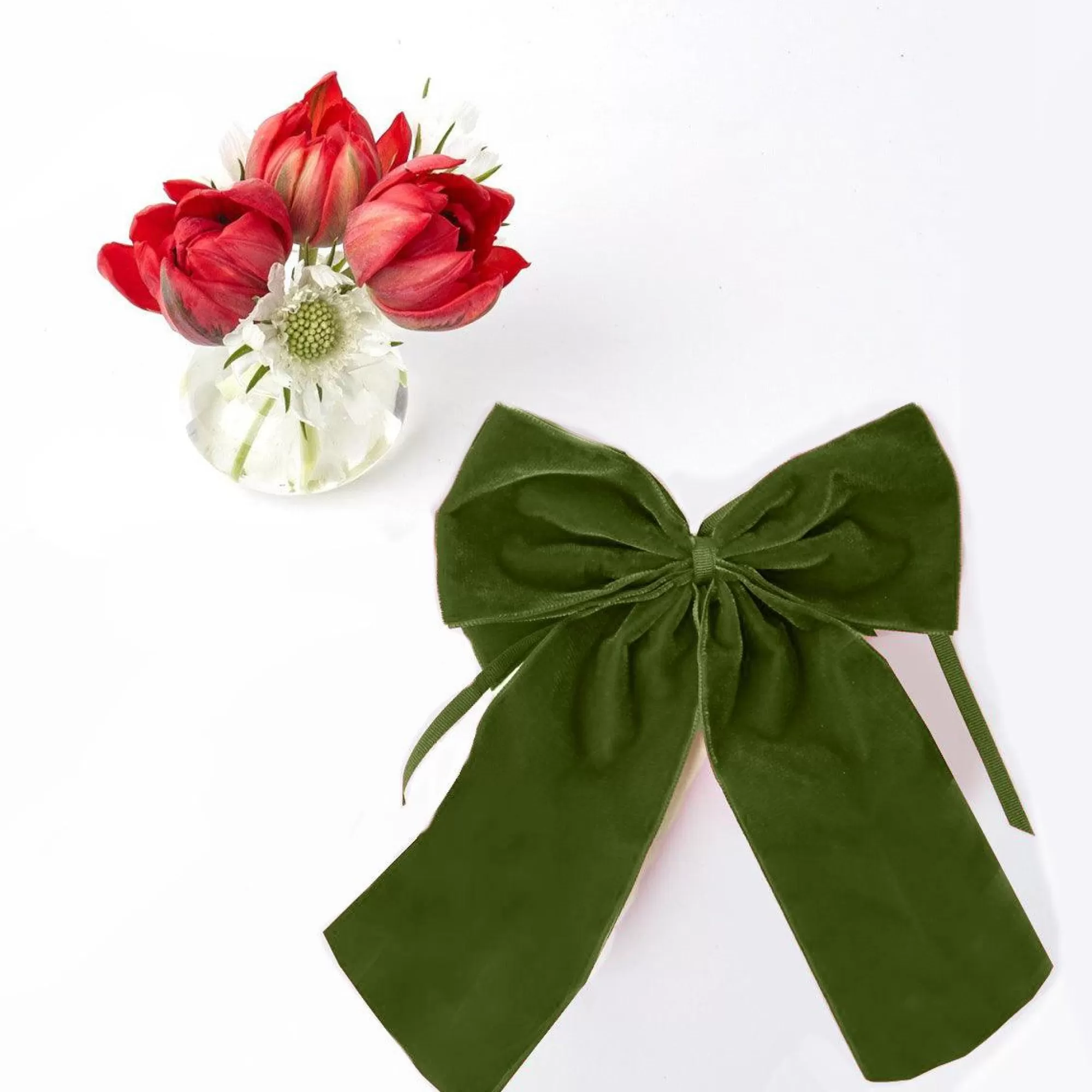 Shop Large Forest Green Velvet Bow Napkin Rings, Bows & Wreaths