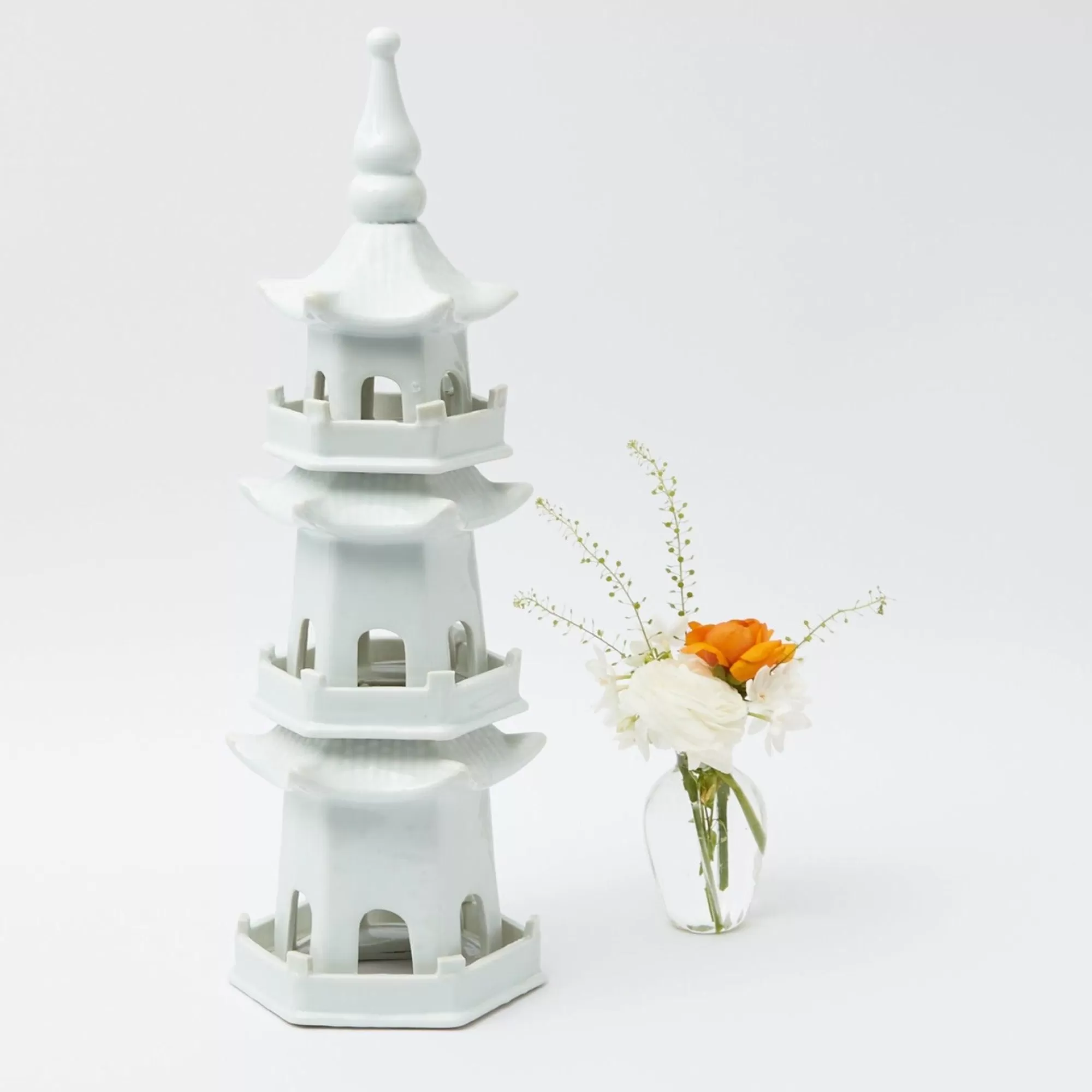 Clearance Large White Porcelain Pagoda Pagodas & Lanterns