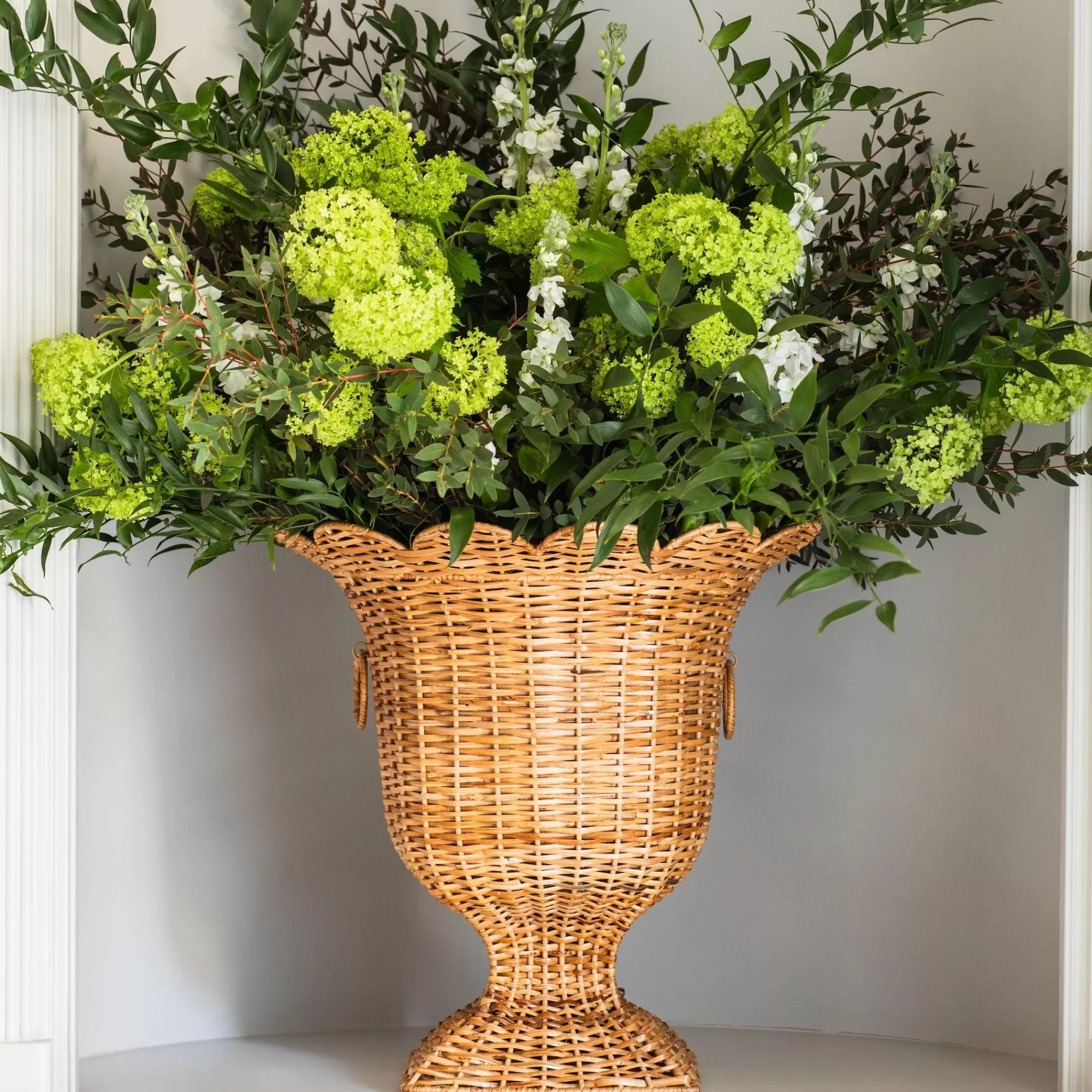 Discount Liliana Scalloped Rattan Urn Vases