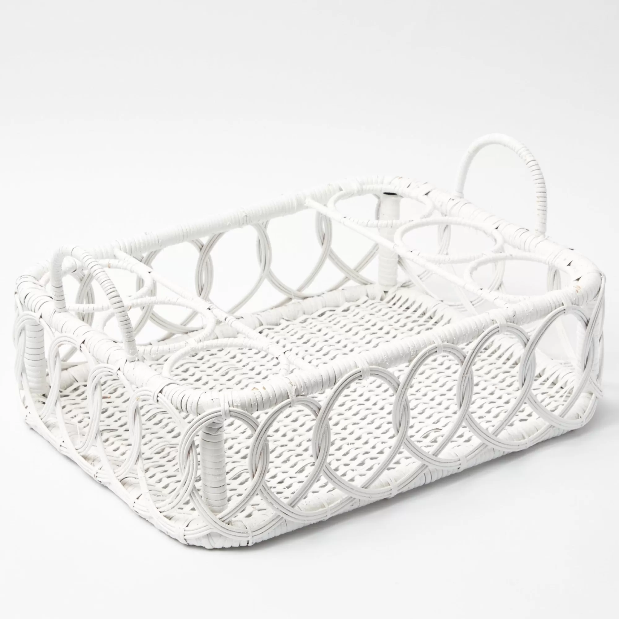 Flash Sale Lorenzo White Rattan Drinks Tray Rattan Tableware