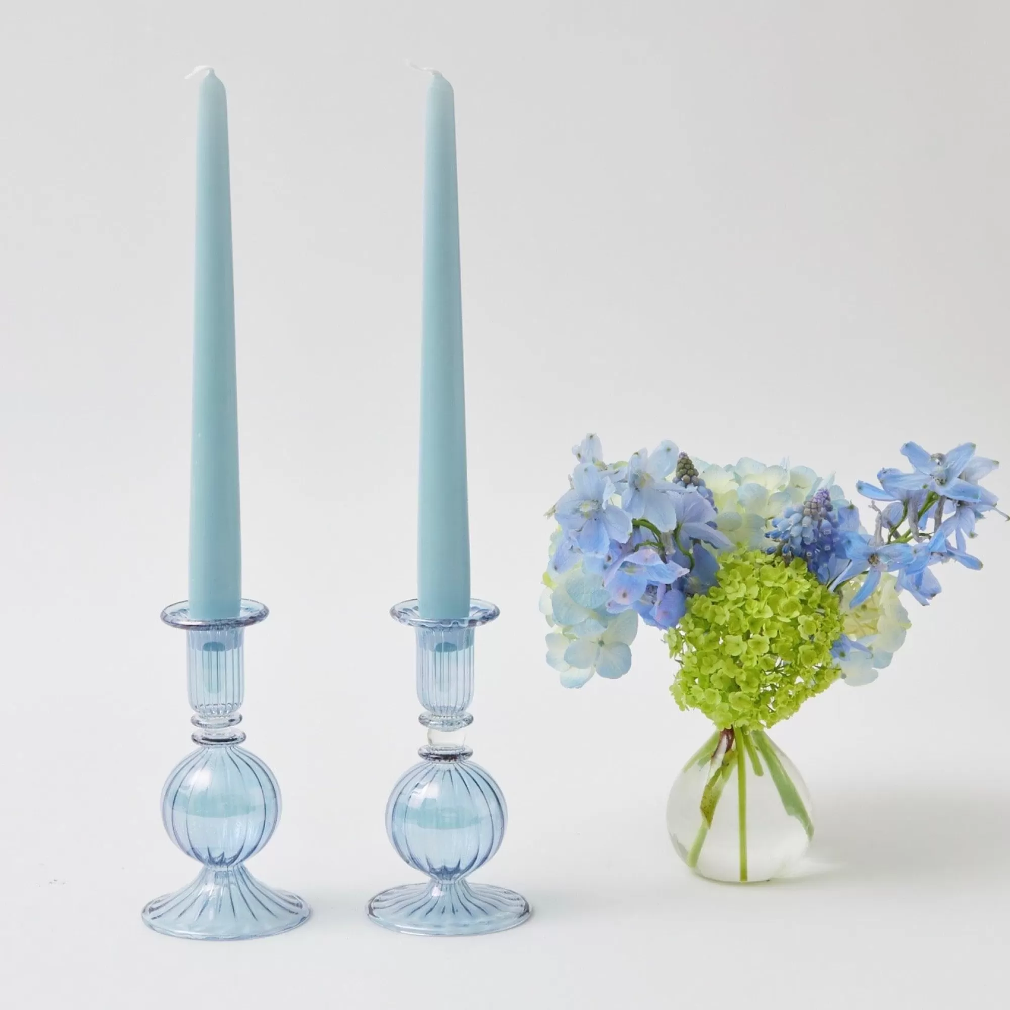 Clearance Madeline Azure Candle Holders (Pair) Candle Holders