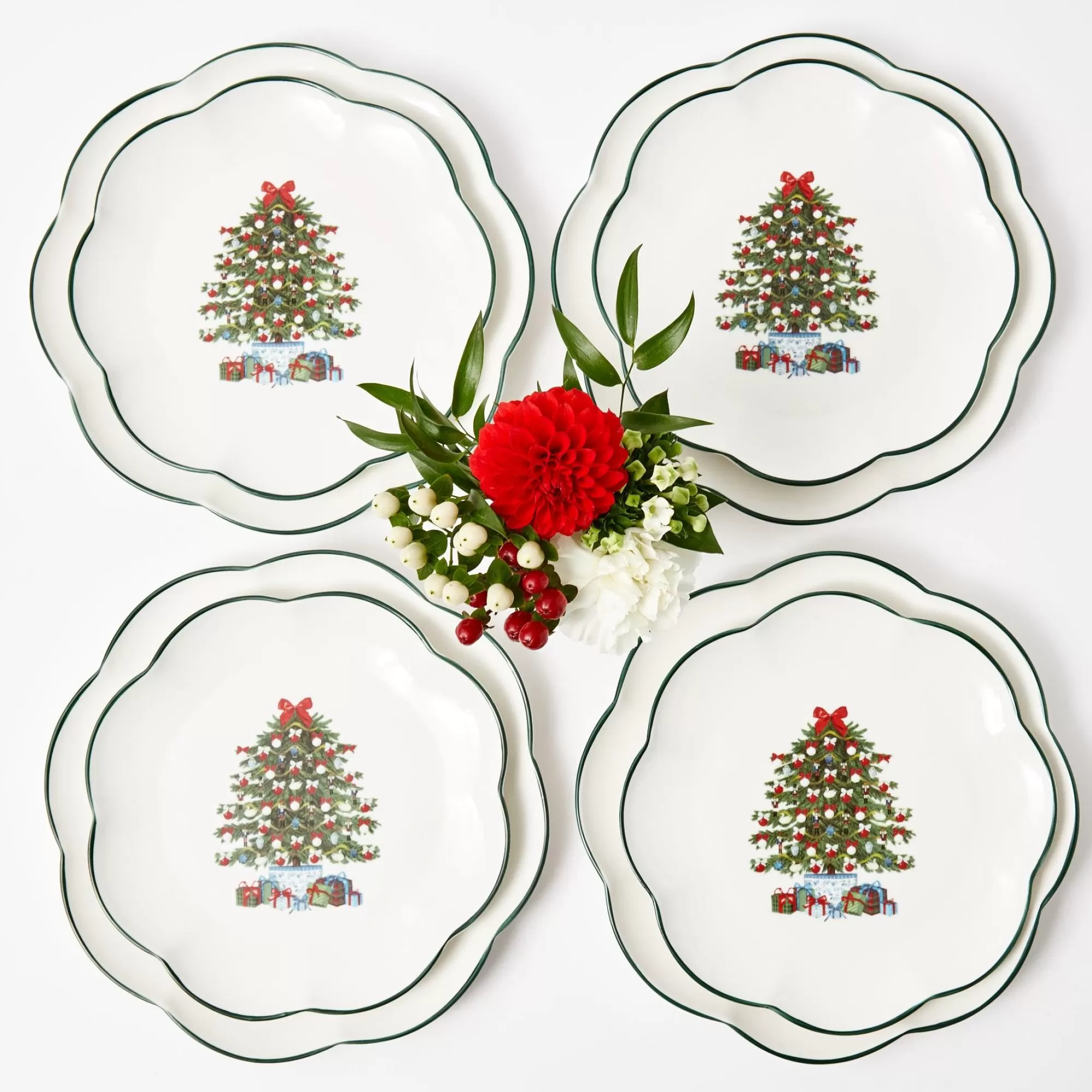 Outlet Christmas Tree Starter Plate (Set Of 4) Crockery Sets