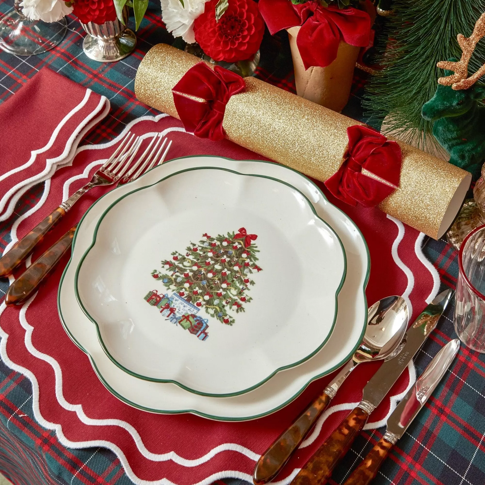 Outlet Christmas Tree Starter Plate (Set Of 4) Crockery Sets