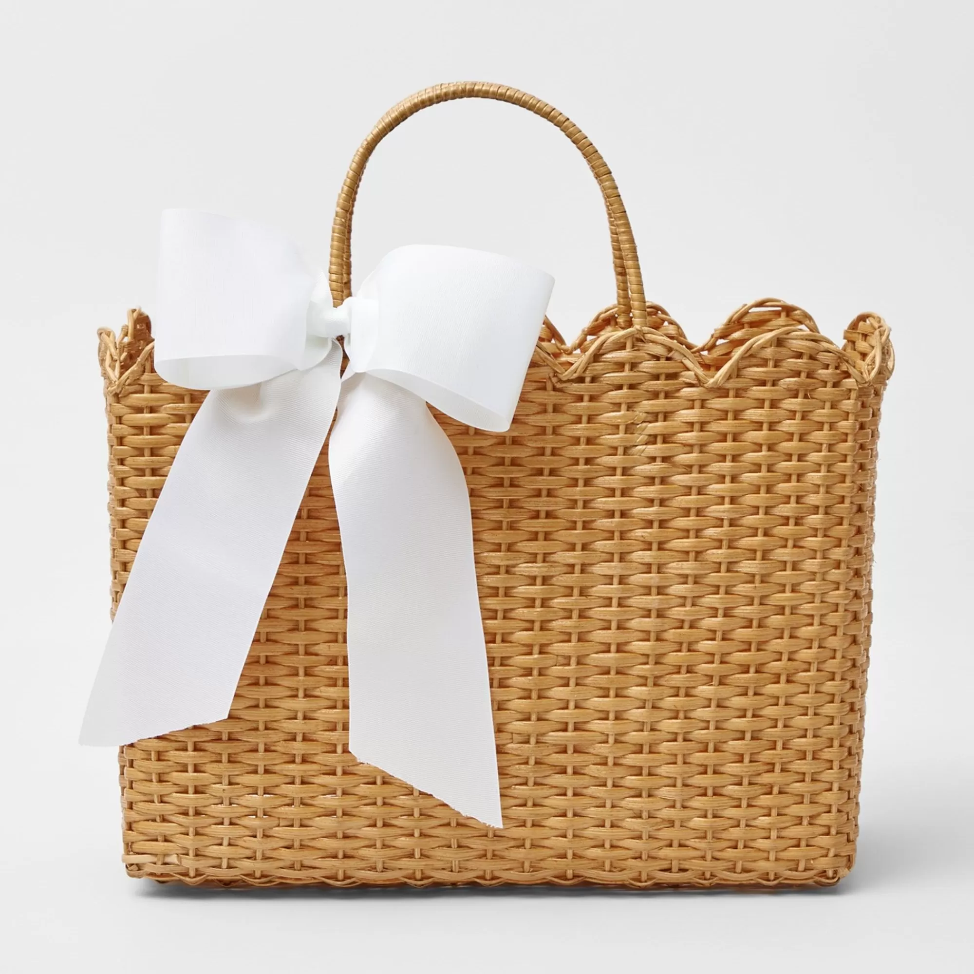 Online Rattan Tote Bag (White Bow) Women Mrs. Alice Tote Bags