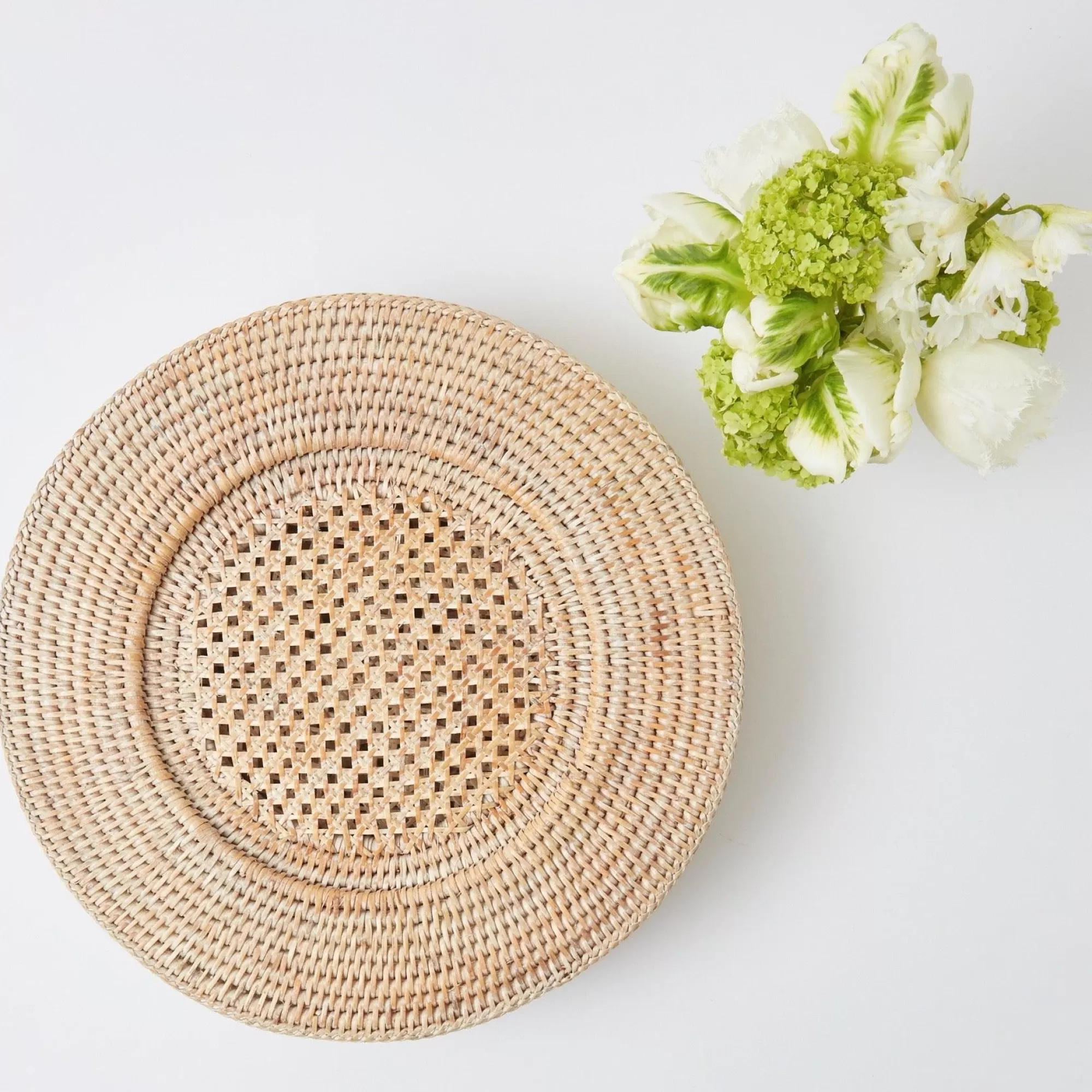 Clearance Natural Rattan Charger Plates (Set Of 4) Rattan Tableware