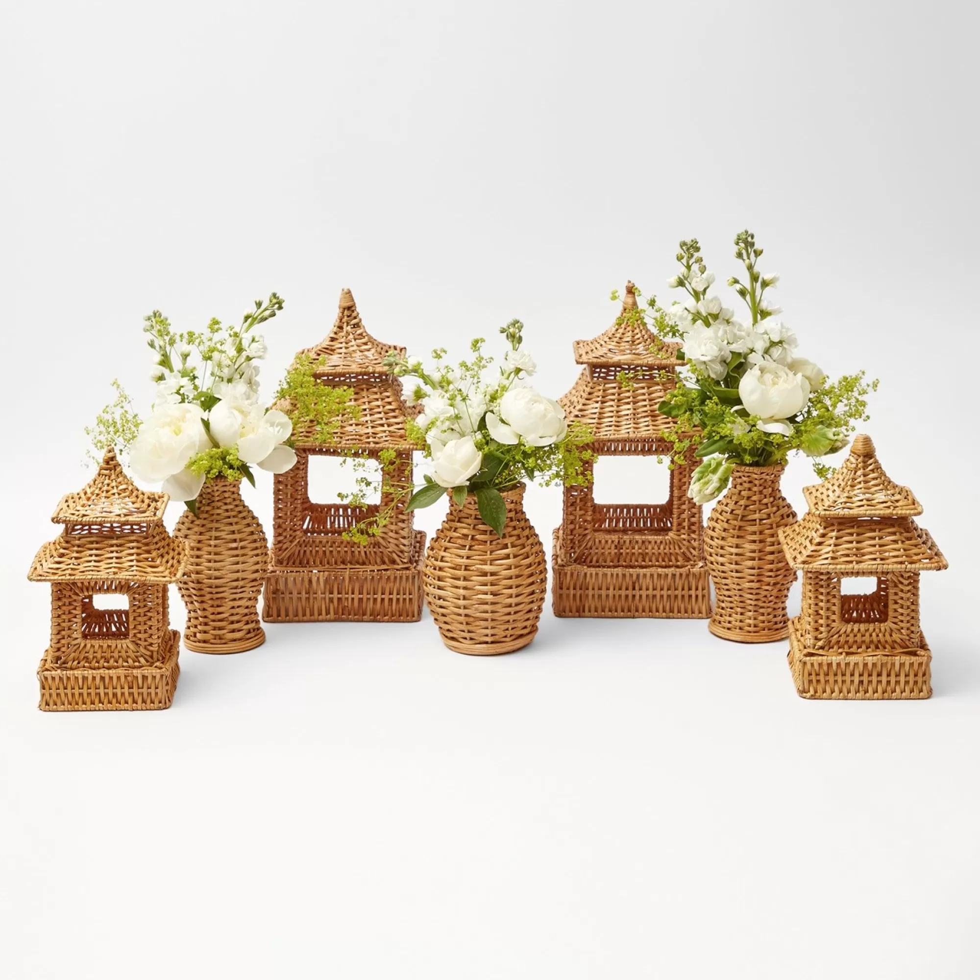 Discount Natural Rattan Pagoda Decoration Set Decoration Sets