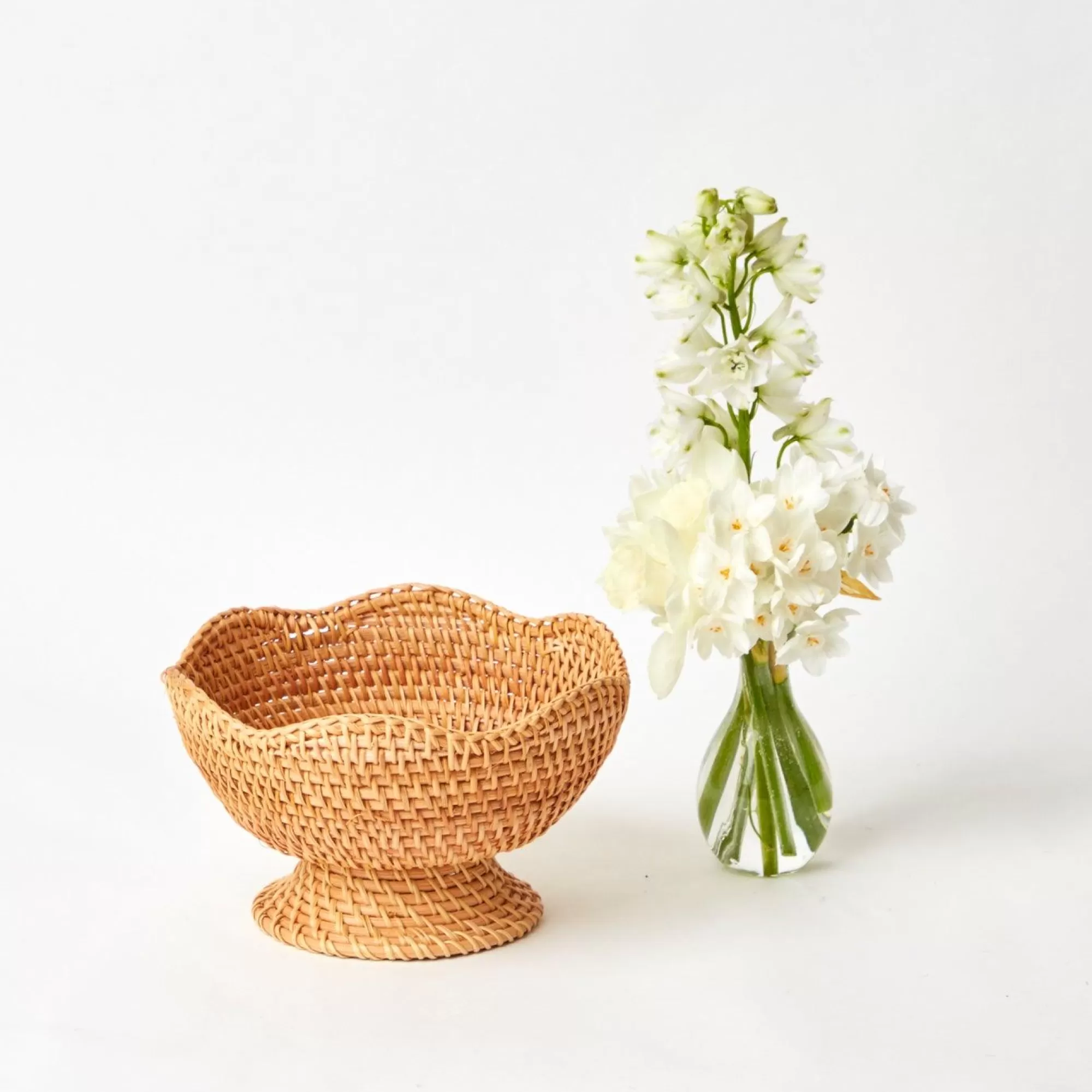 Flash Sale Natural Rattan Scalloped Bowl (Small) Rattan Tableware