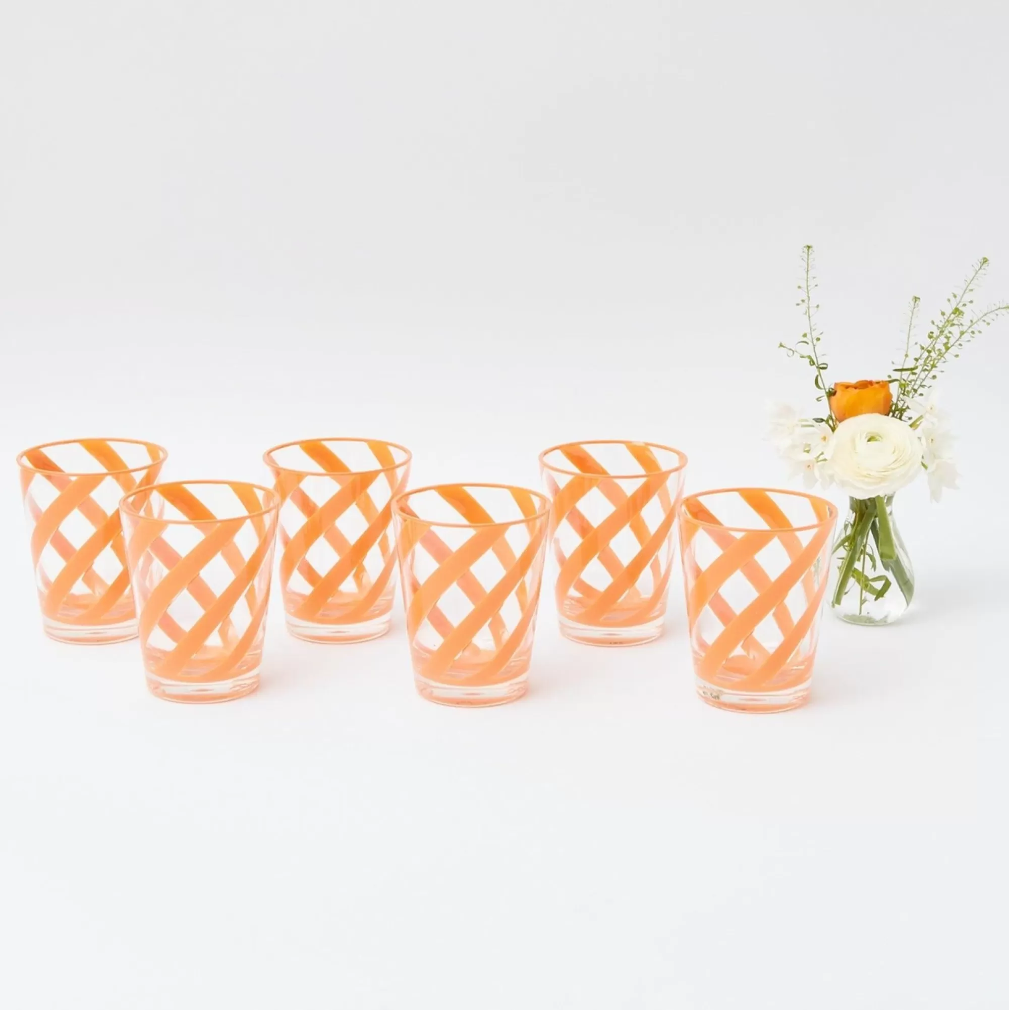 Online Orange Swirl Outdoor Glasses (Set Of 6) Glasses