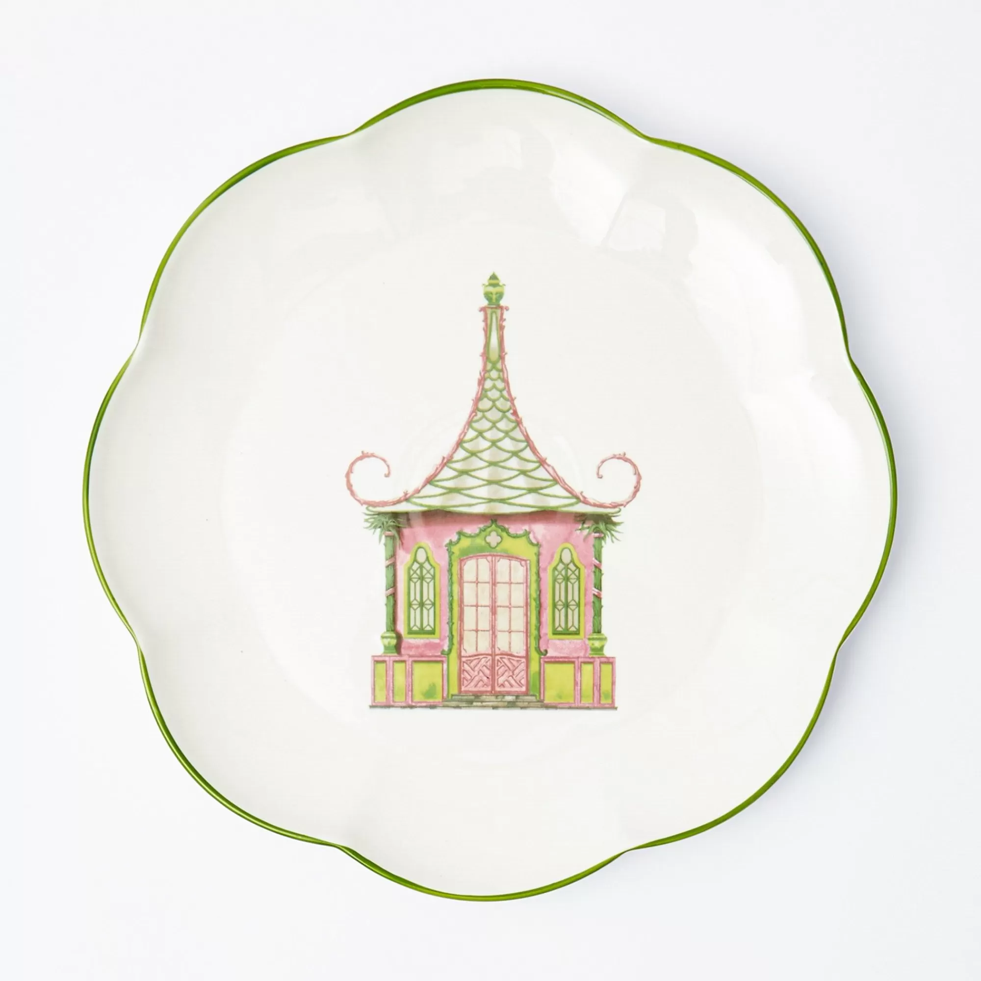 Best Pink & Green Pagoda Dinner Plate Dinner Plates