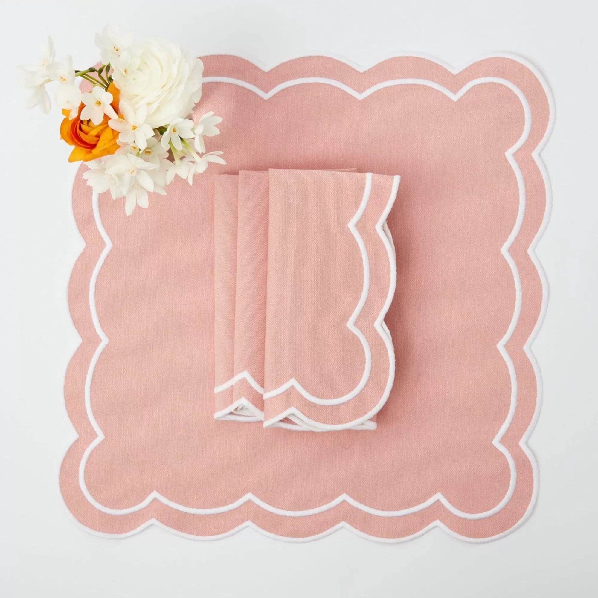 Best Sale Pink Applique Napkins (Set Of 4) Napkins