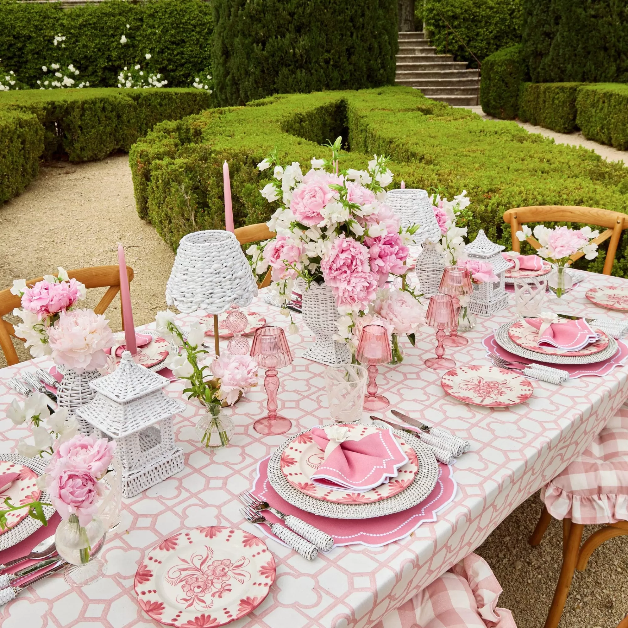 Best Pink Bamboo & Amelie Linen Set Table Linen Sets