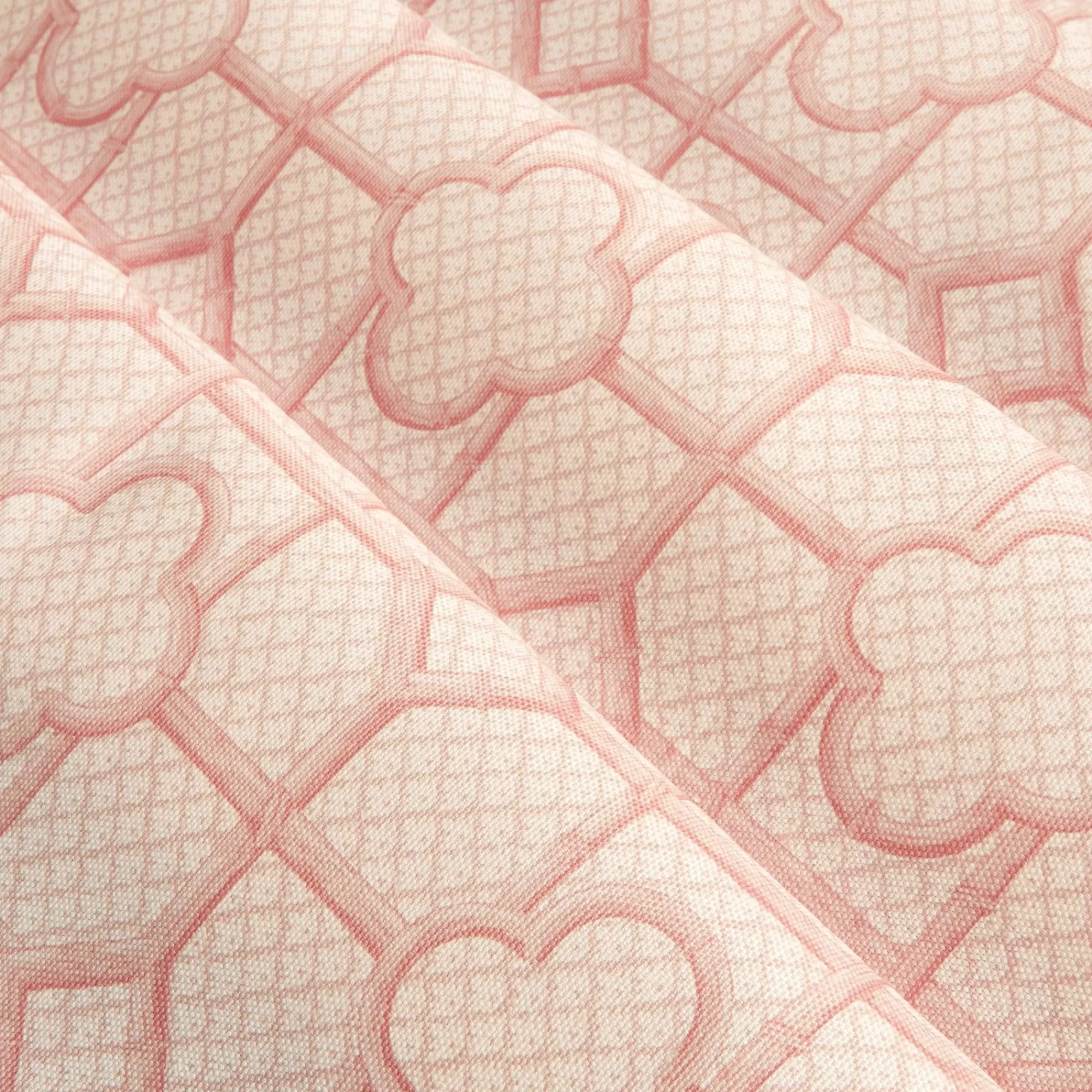 Cheap Pink Bamboo Trellis Fabric Serena Fresson Fabrics