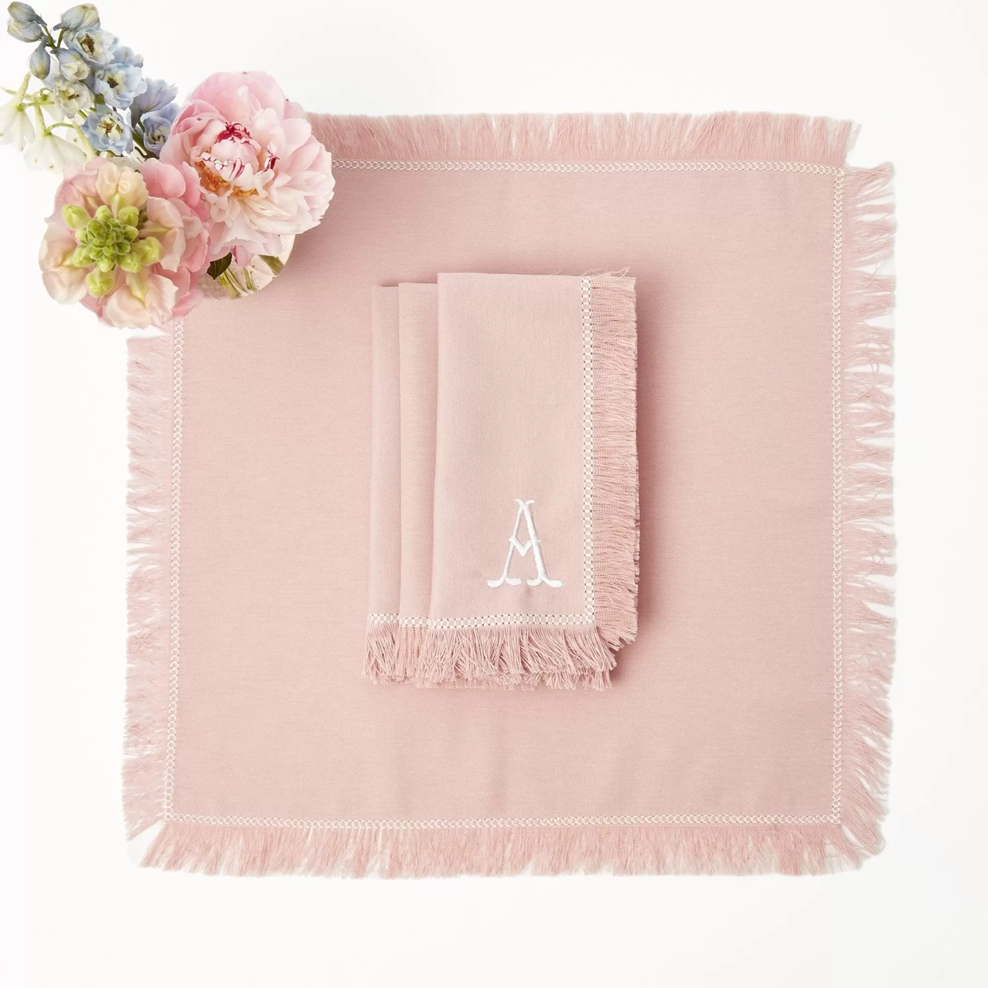 Flash Sale Pink Fringe Napkins (Set Of 4) Napkins