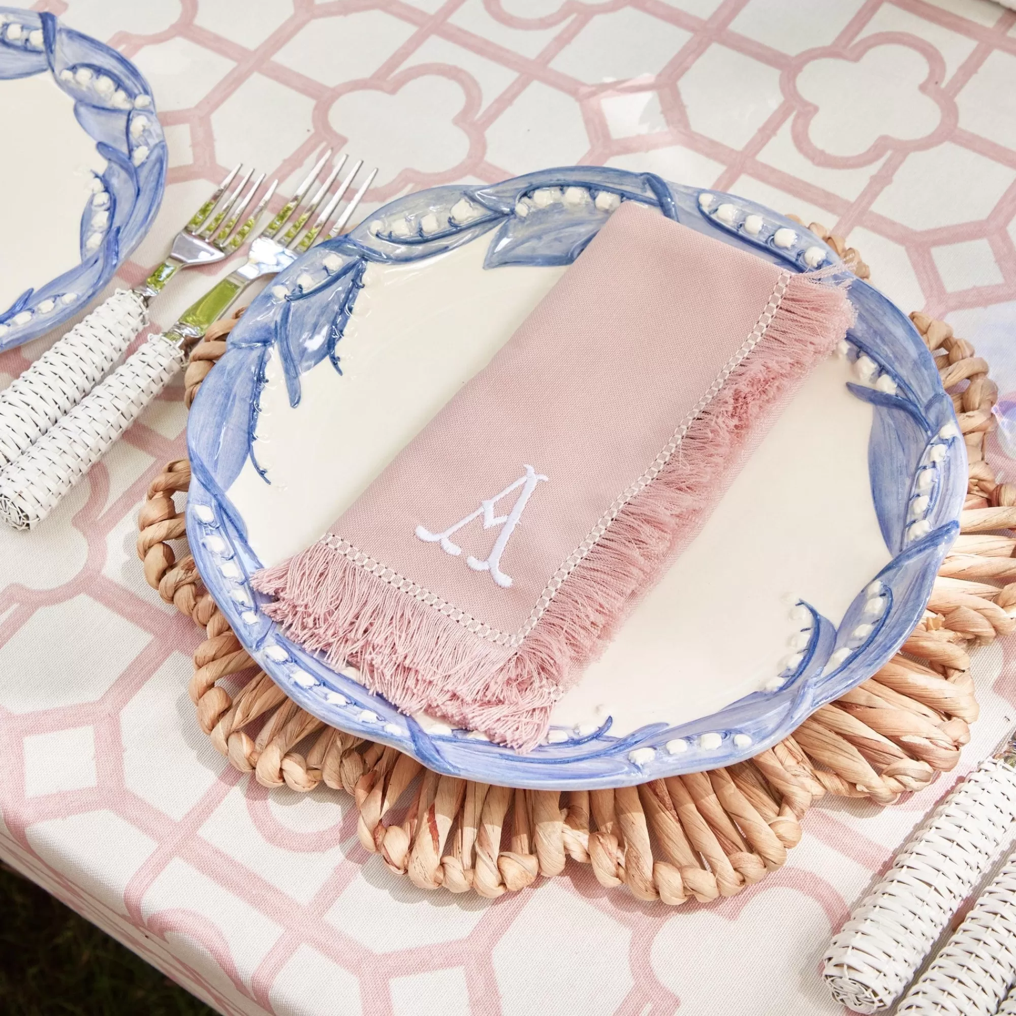 Flash Sale Pink Fringe Napkins (Set Of 4) Napkins