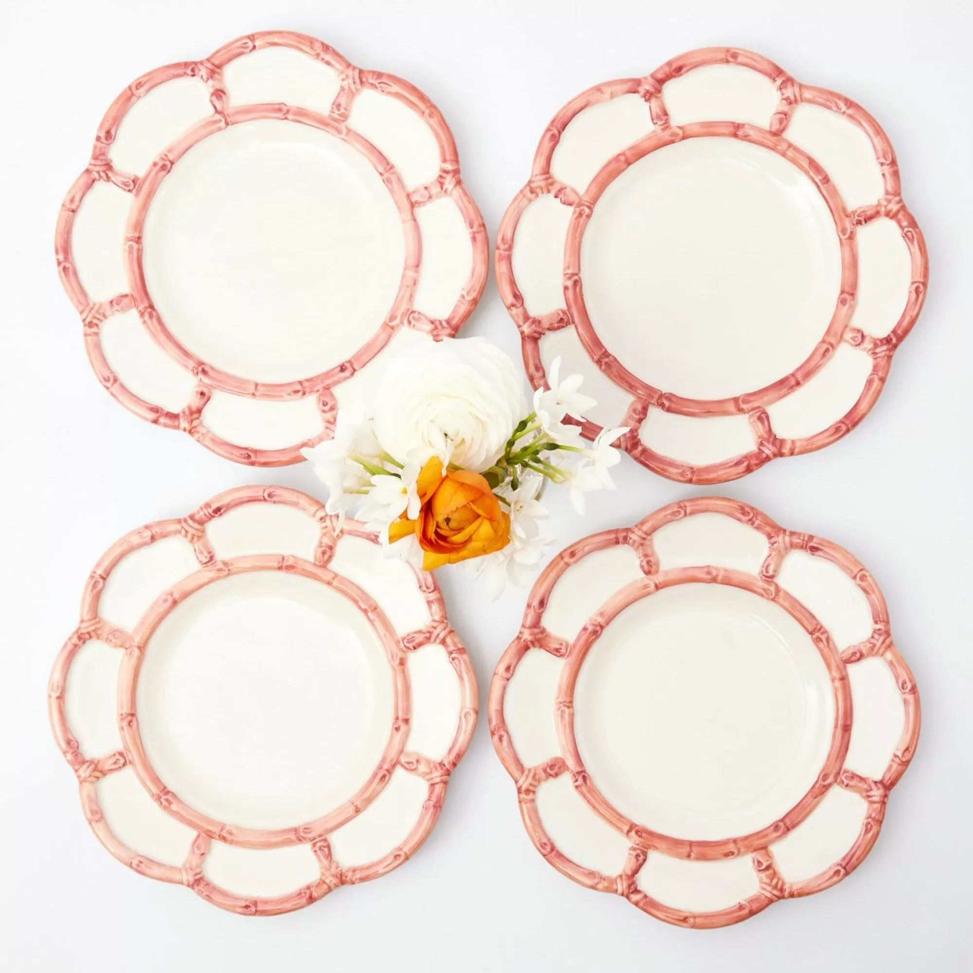 Online Pink Petal Bamboo Starter Plates (Set Of 4) Crockery Sets