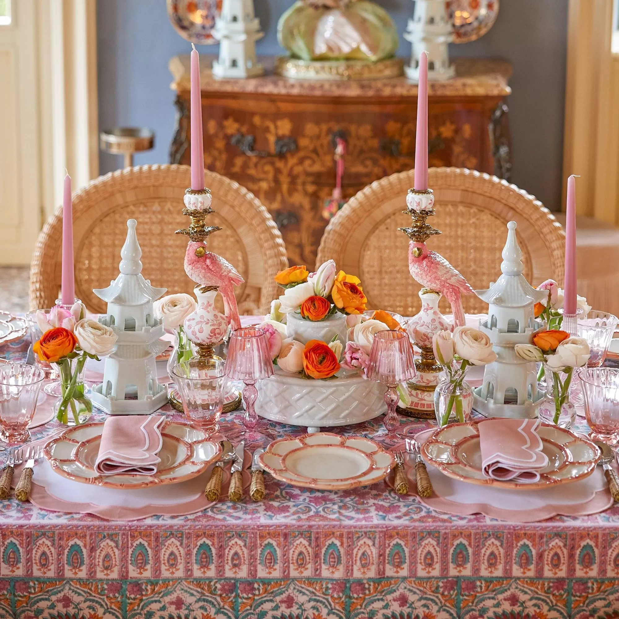 Online Pink Petal Bamboo Starter Plates (Set Of 4) Crockery Sets