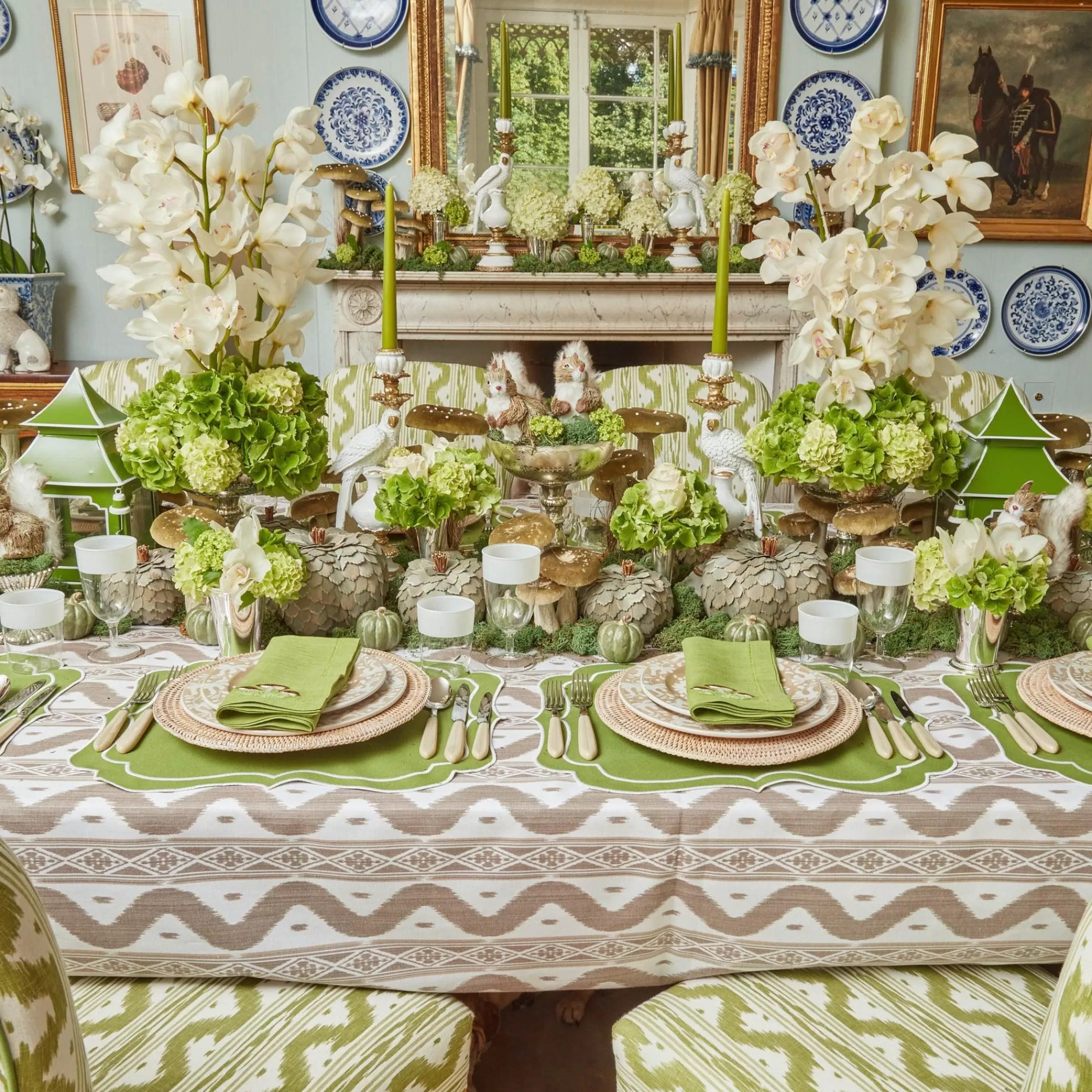 Clearance Putty Ikat Tablecloth Tablecloths