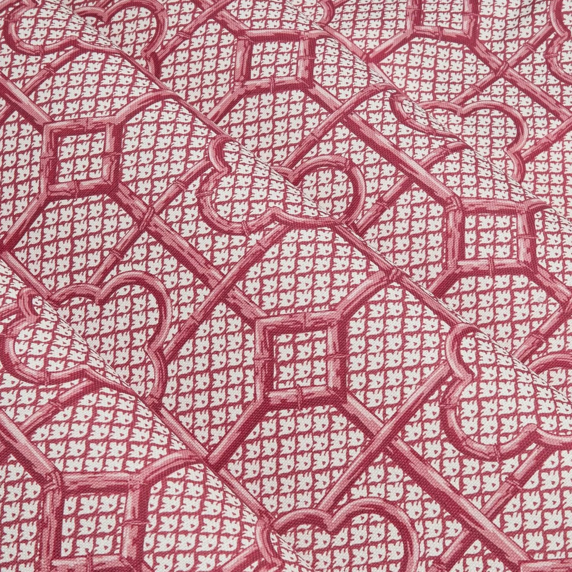 Sale Raspberry Pink Bamboo Trellis Fabric Serena Fresson Fabrics