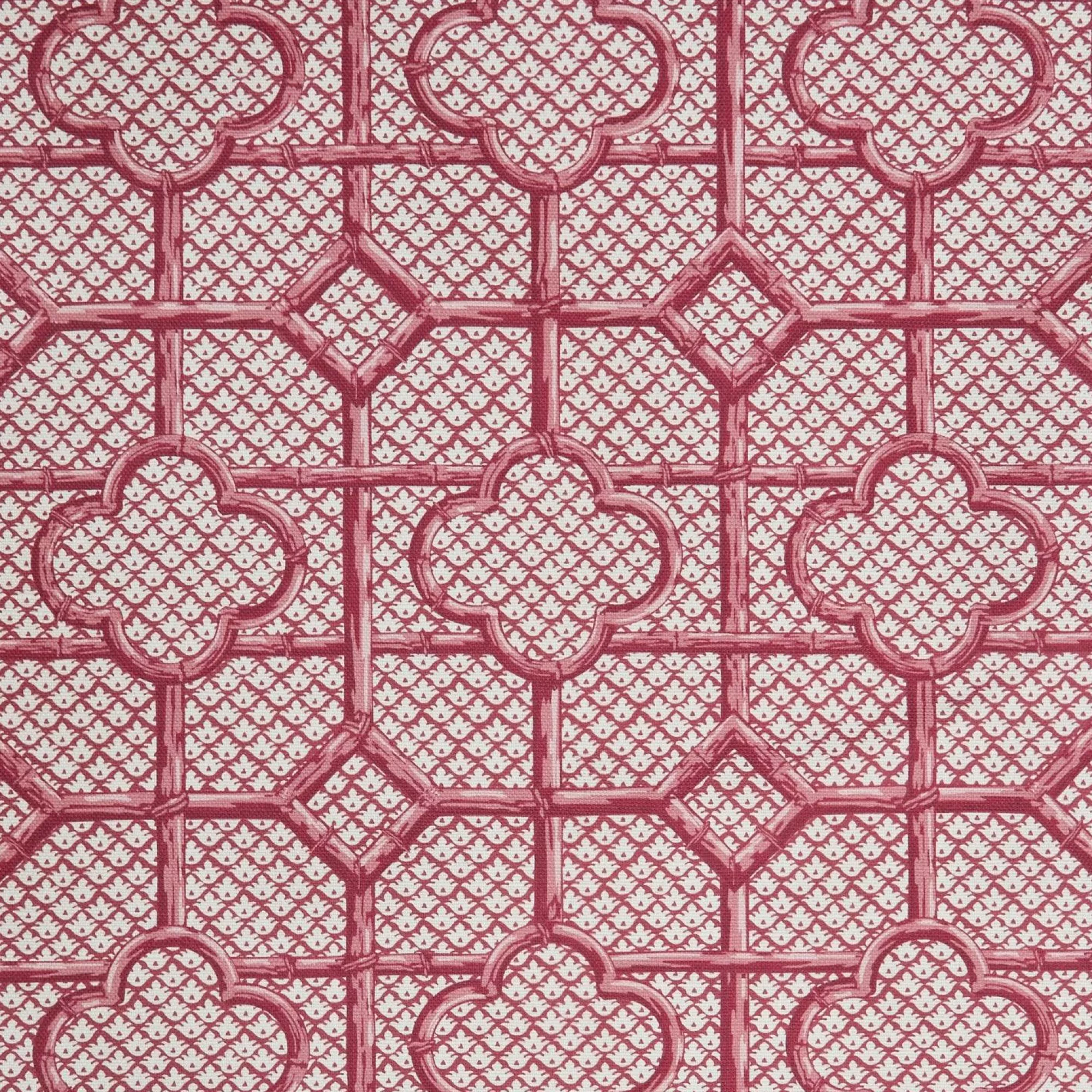 Sale Raspberry Pink Bamboo Trellis Fabric Serena Fresson Fabrics