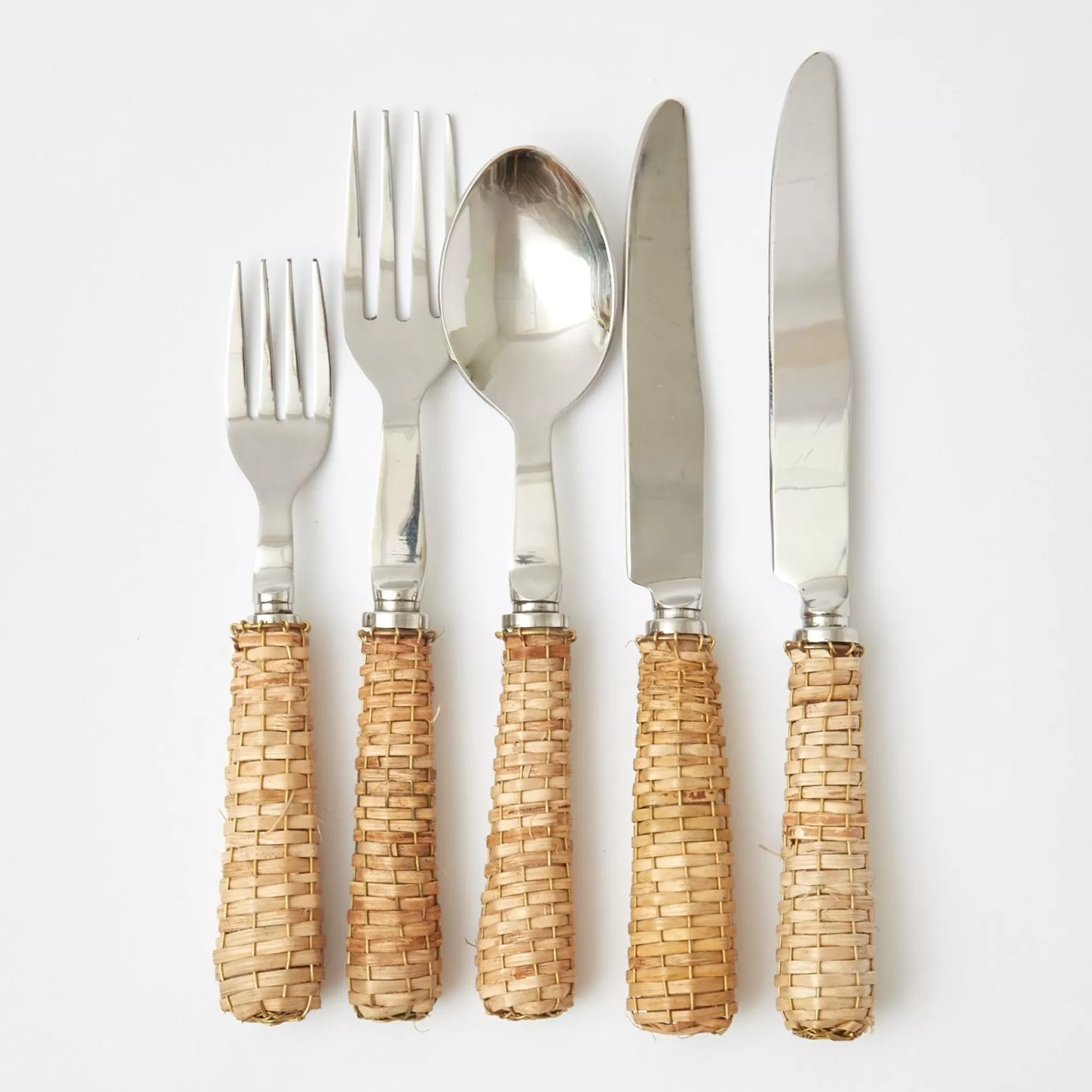 Online Rattan Cutlery (5 Piece) Cutlery Sets