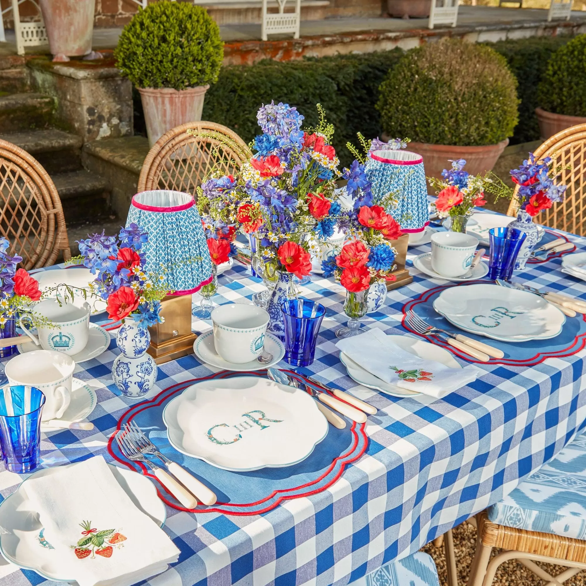 Cheap Royal Blue Gingham Tablecloth Tablecloths