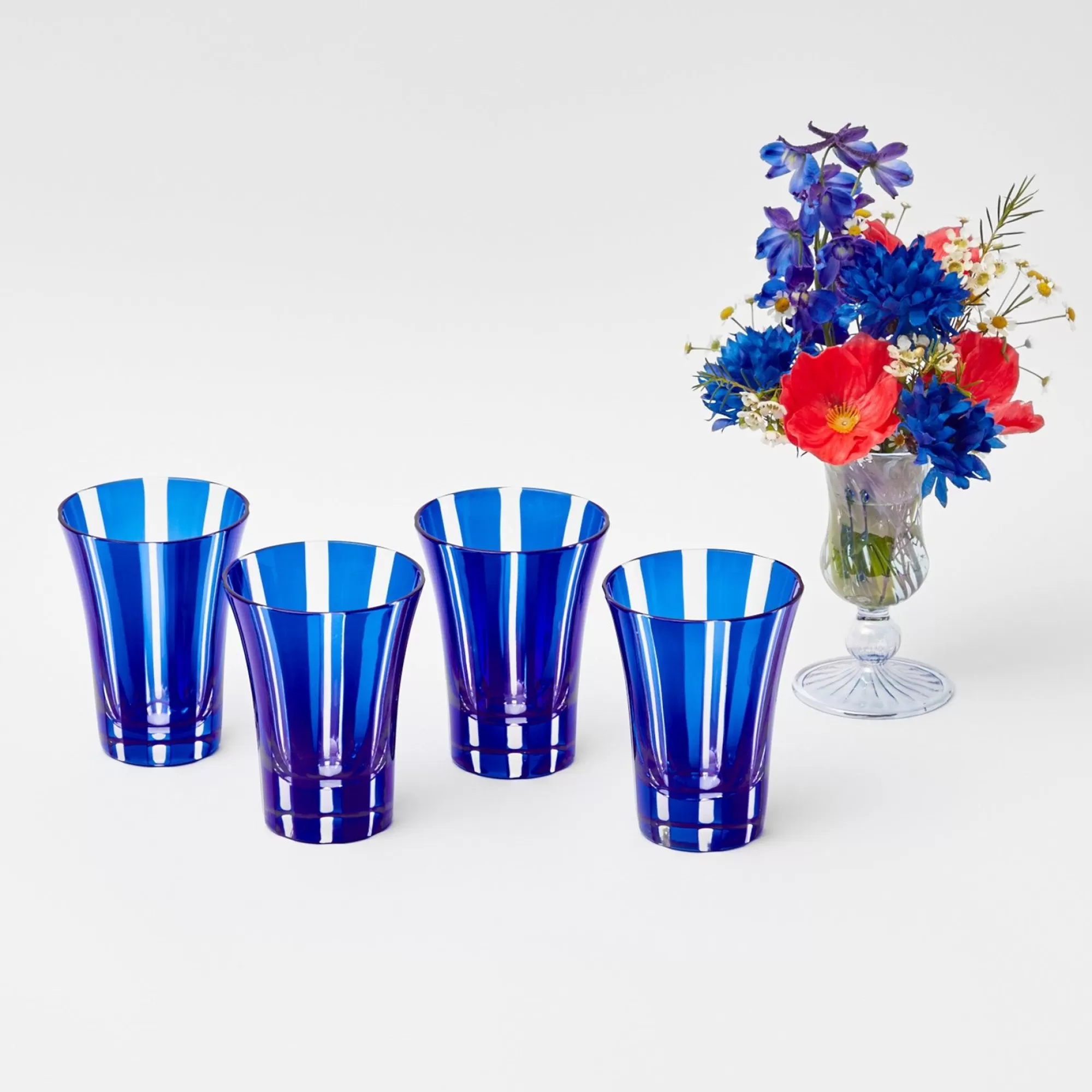 Online Royal Blue Positano Glasses (Set Of 4) Glasses