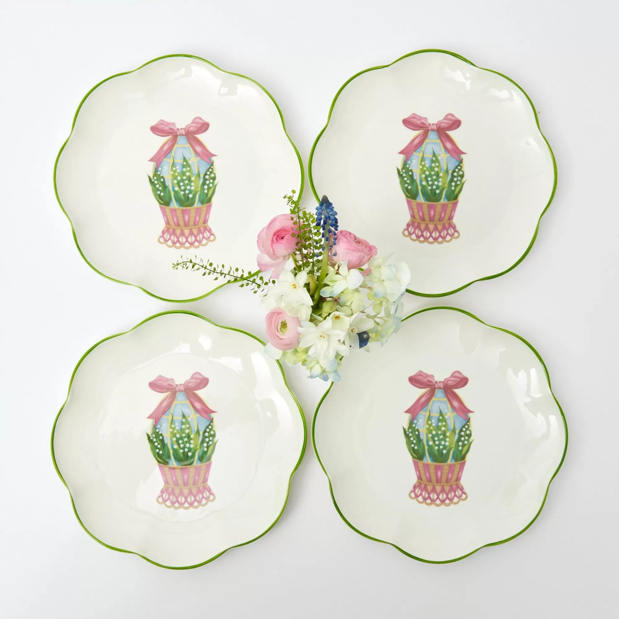 Cheap Scalloped Easter Starter Plates (Set Of 4) Crockery Sets