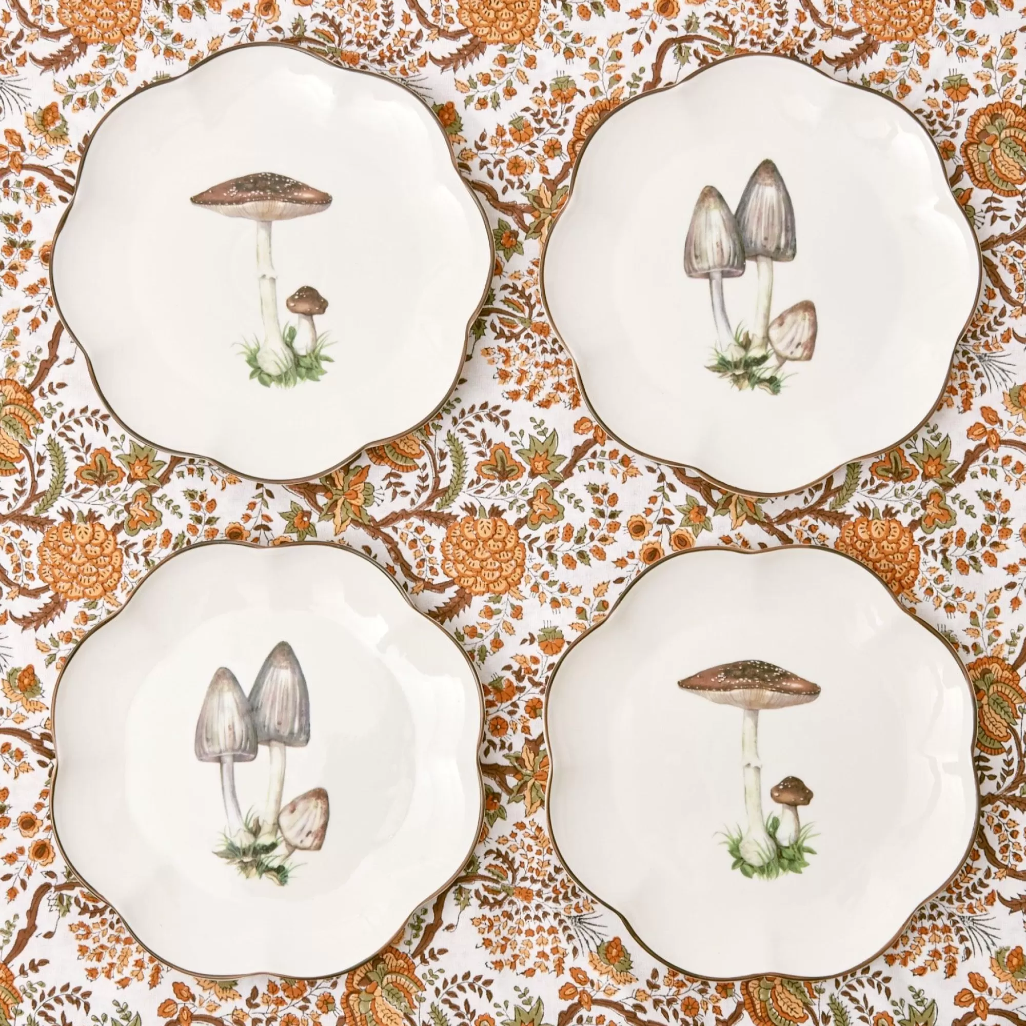 Store Scalloped Mushroom Starter Plates (Set Of 4) Starter Plates