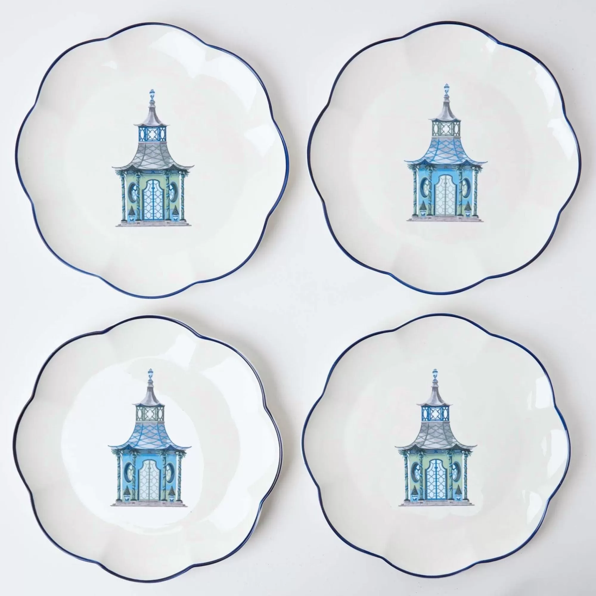 Fashion Scalloped Pagoda Starter Plate (Set Of 4) Starter Plates