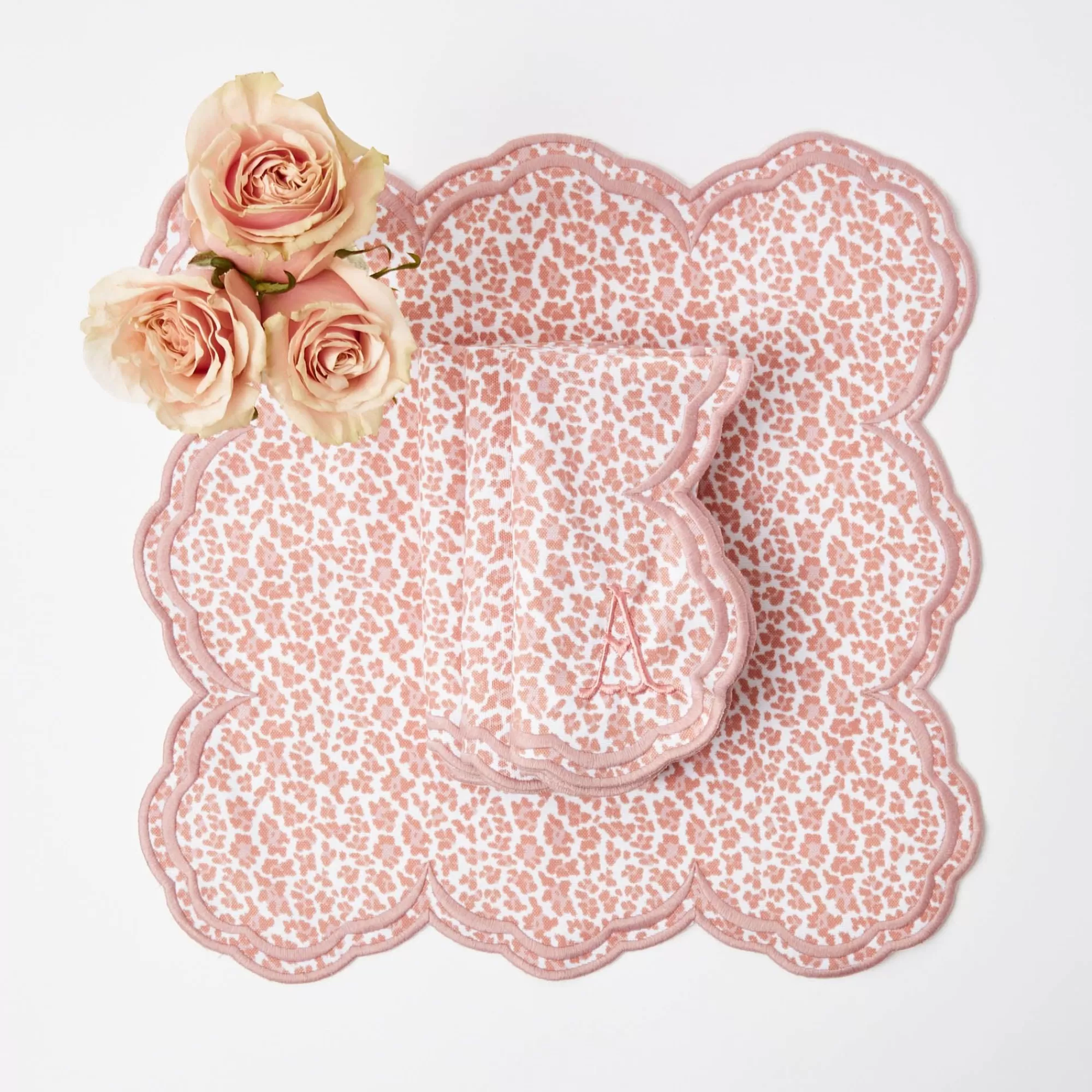 Online Serena Pink Leopard Napkins (Set Of 4) Napkins