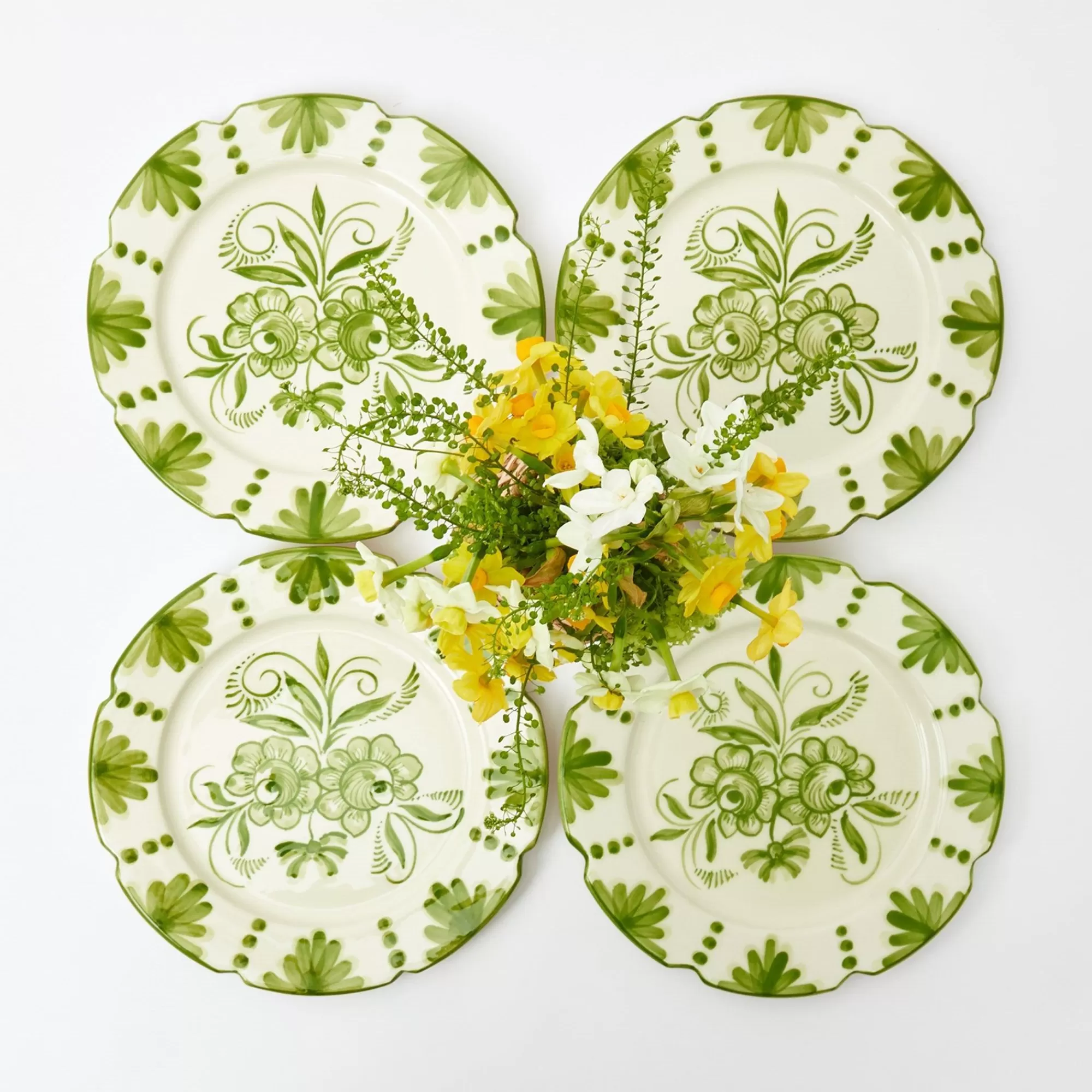 Online Seville Green Gardenia Starter Plates (Set Of 4) Crockery Sets