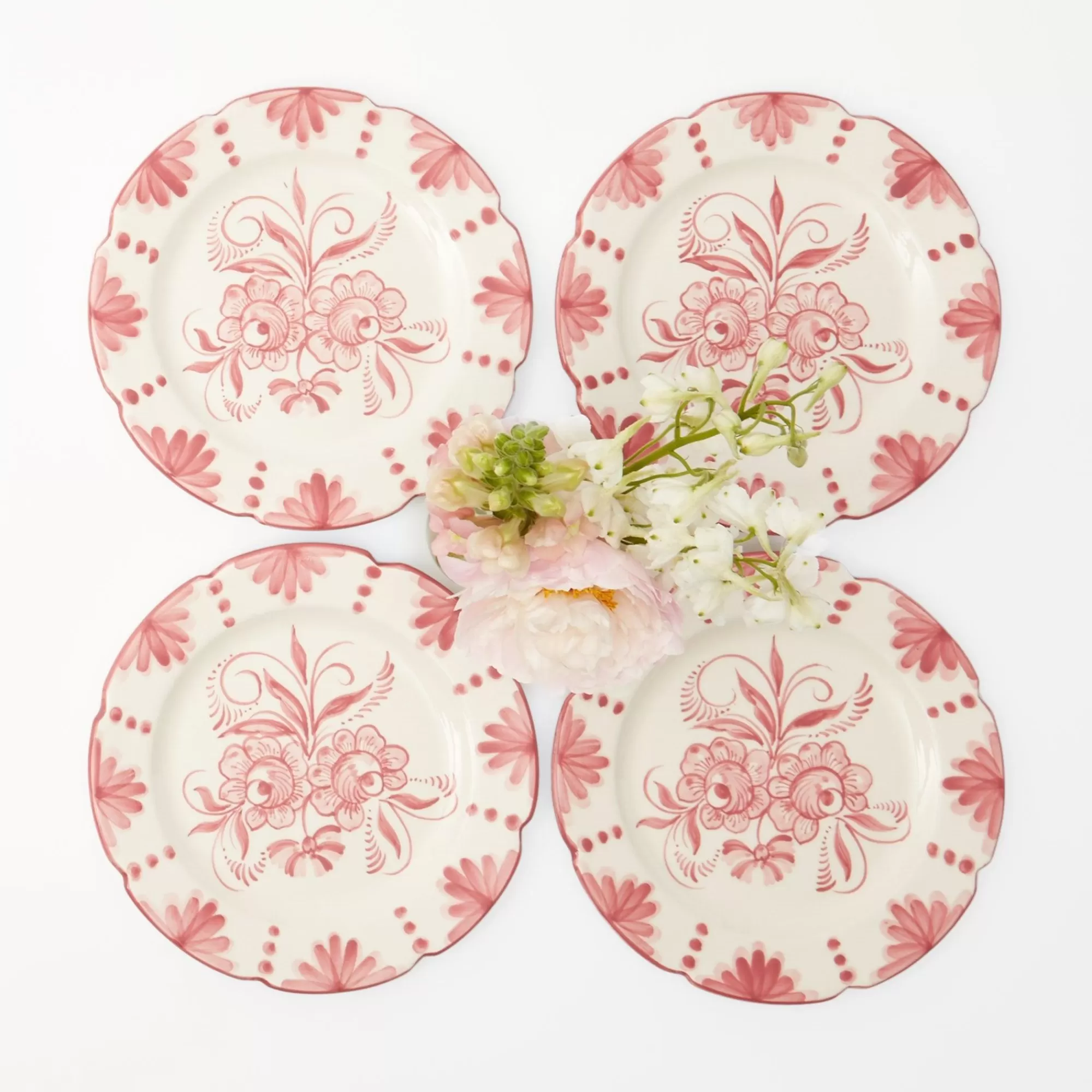 Clearance Seville Pink Gardenia Starter Plate (Set Of 4) Crockery Sets