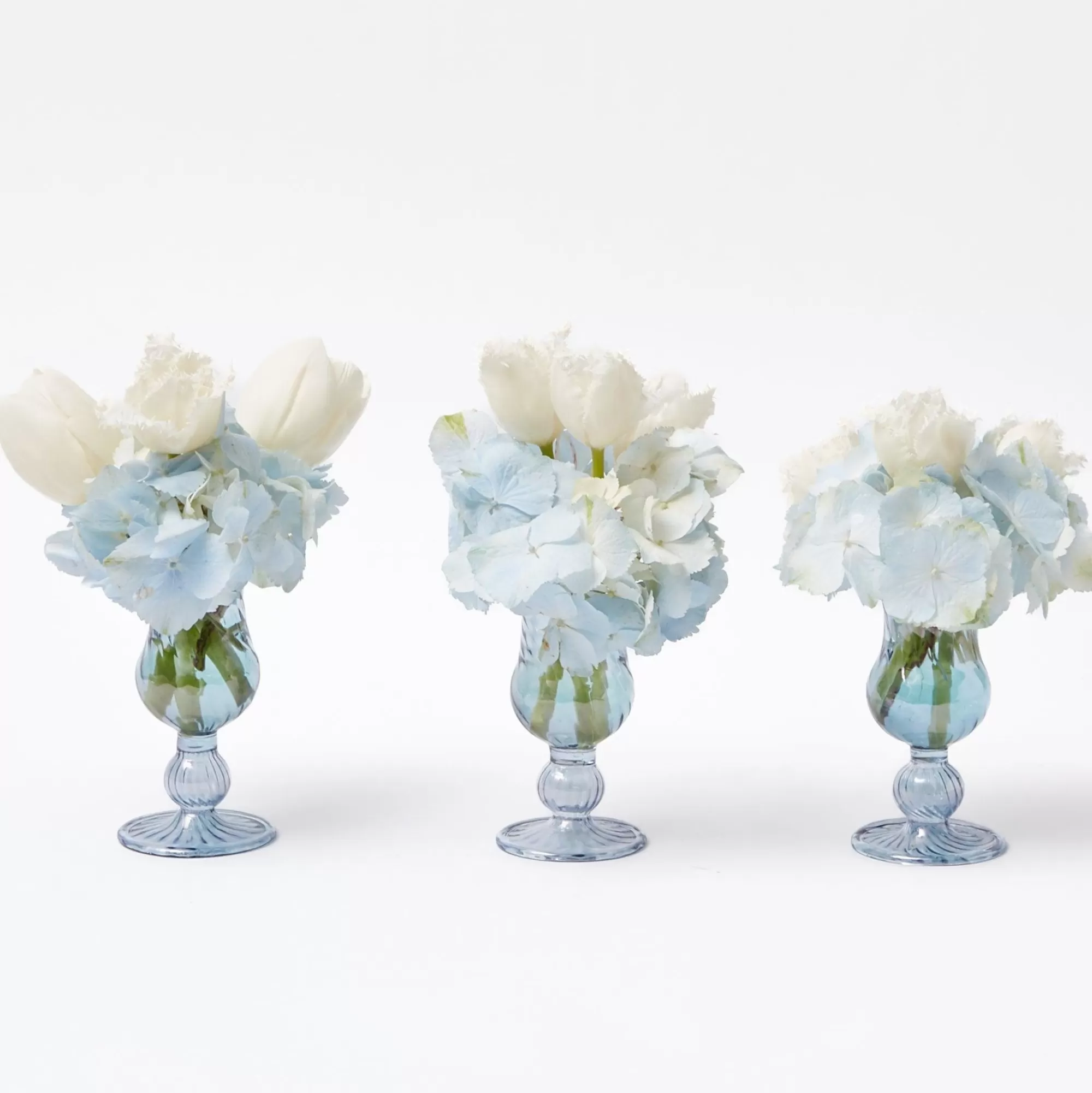 Shop Small Blue Fluted Vase (Set Of 3) Vases