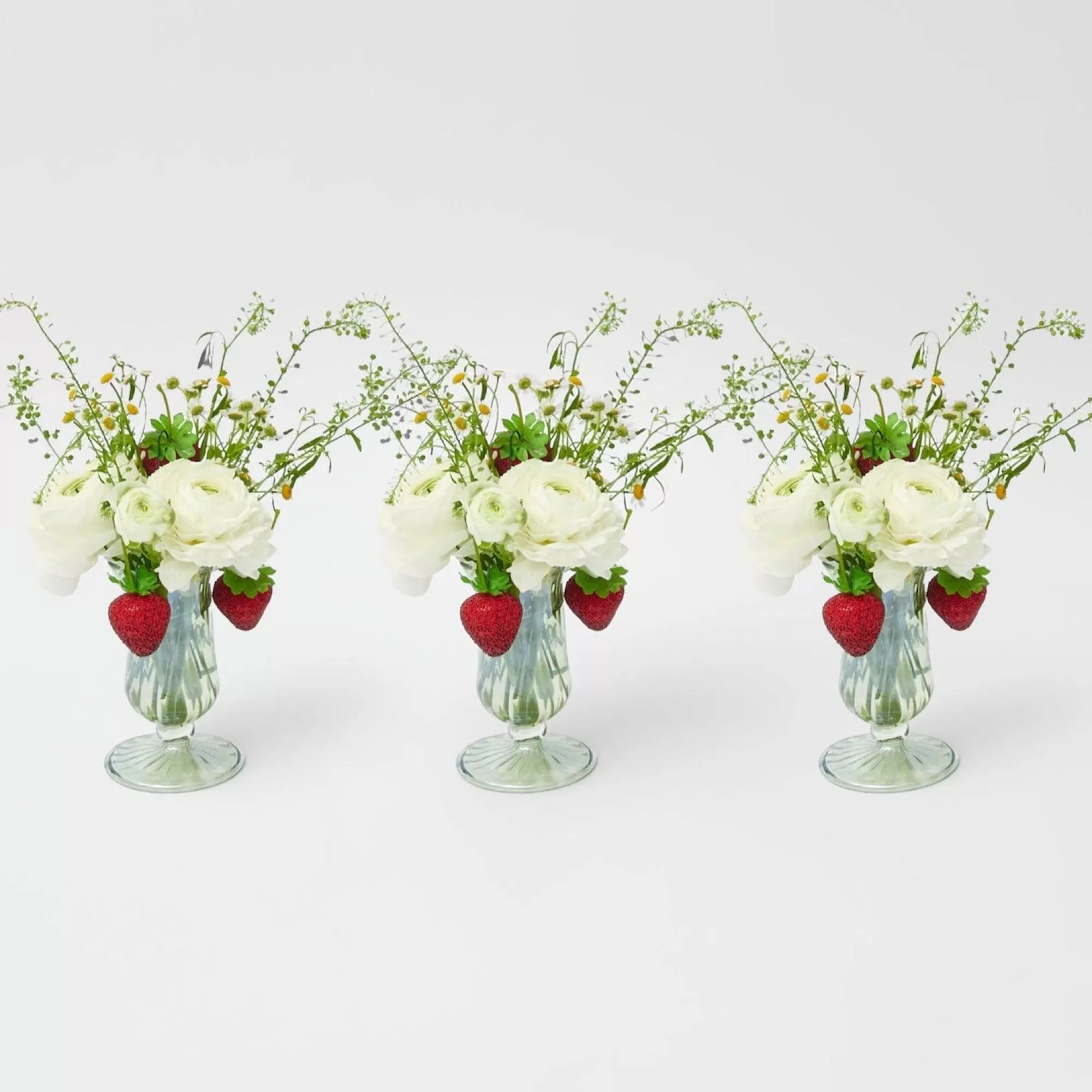 New Small Green Fluted Vase (Set Of 3) Vases