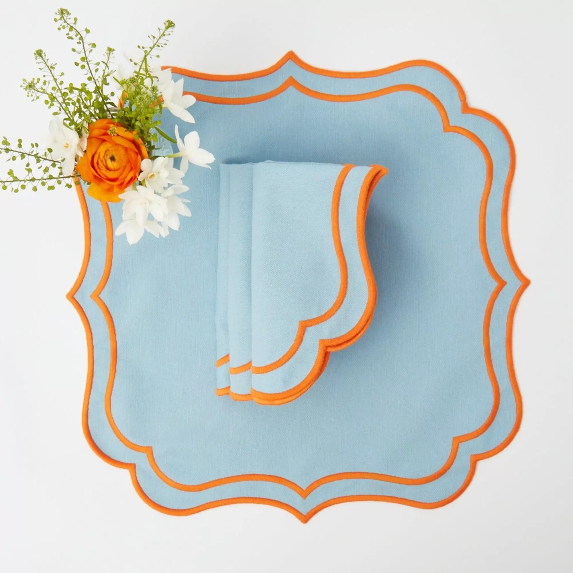 Shop Sylvie Blue & Orange Napkins (Set Of 4) Napkins