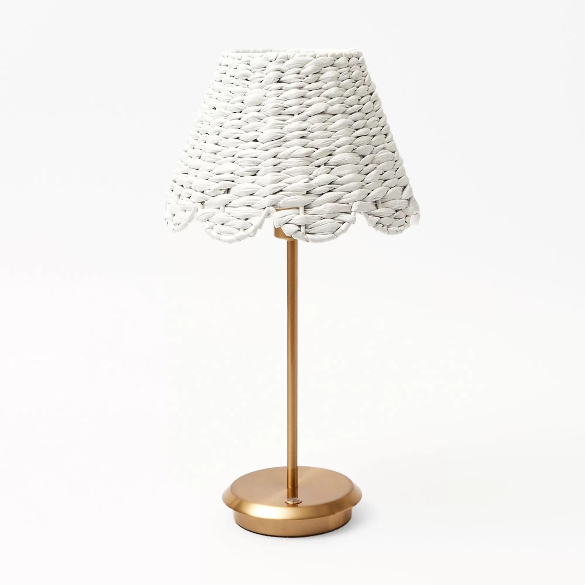 Shop Tall Rechargeable Lamp With White Seagrass Lampshade Lamps & Lighting