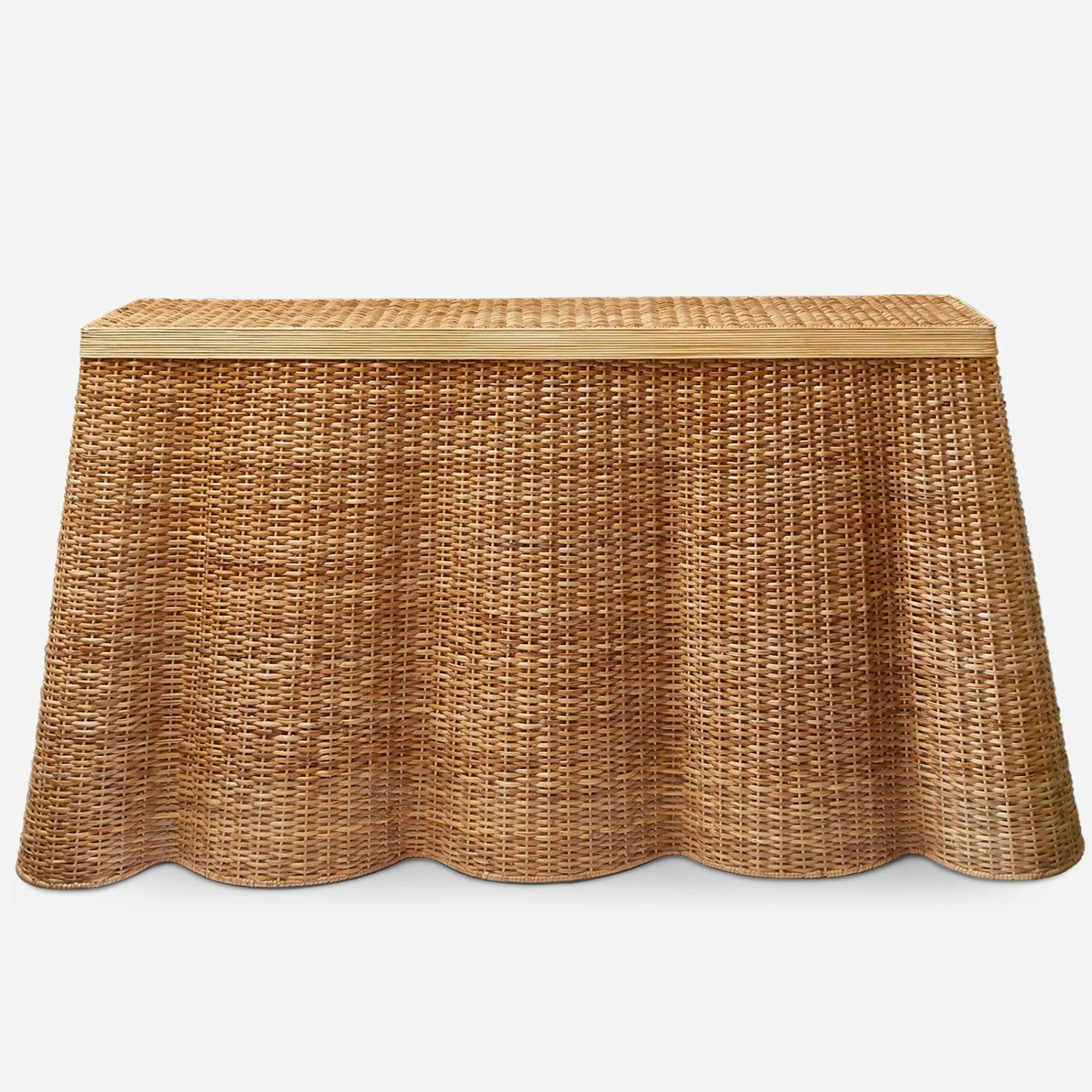 Hot Vivienne Rattan Scalloped Console Table Tables