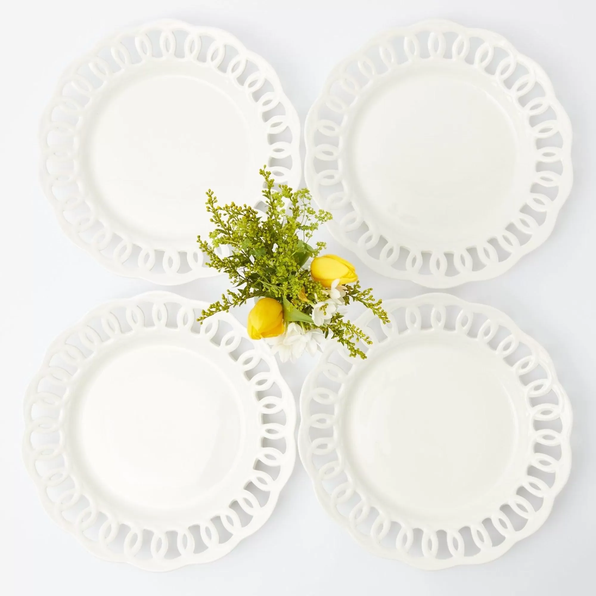 Best Sale White Lace Dinner Plates (Set Of 4) Dinner Plates