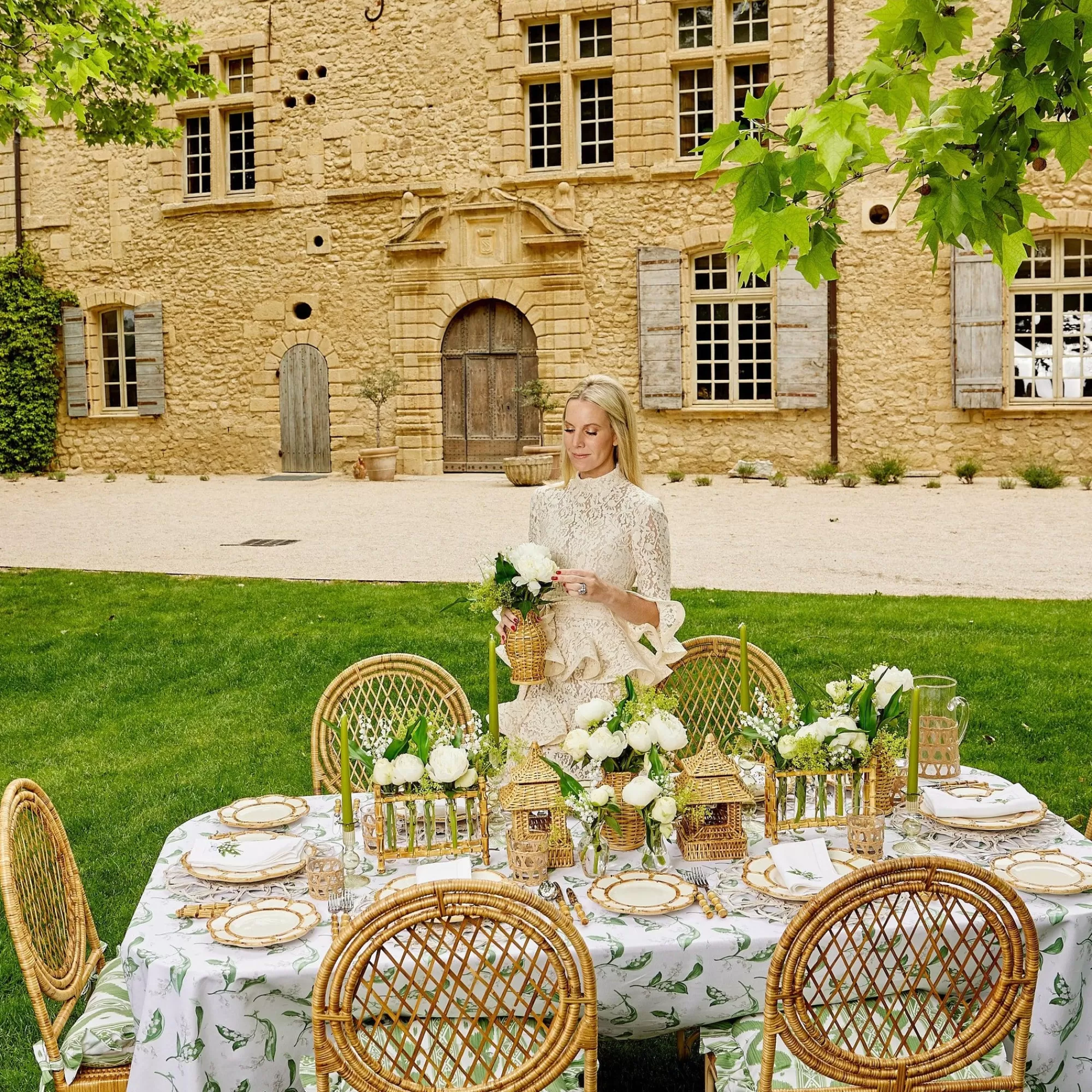 Shop White Lily Of The Valley Tablecloth Tablecloths