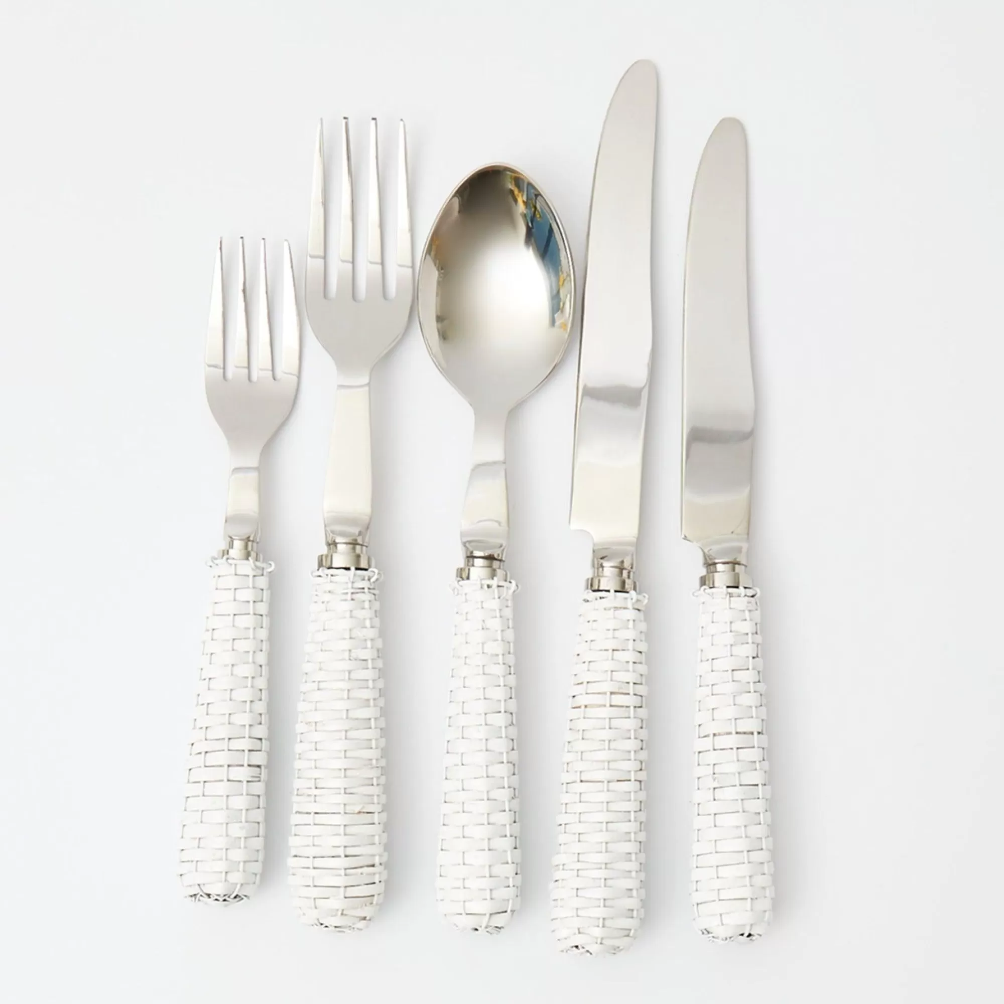 Hot White Rattan Cutlery (5 Piece) Cutlery Sets