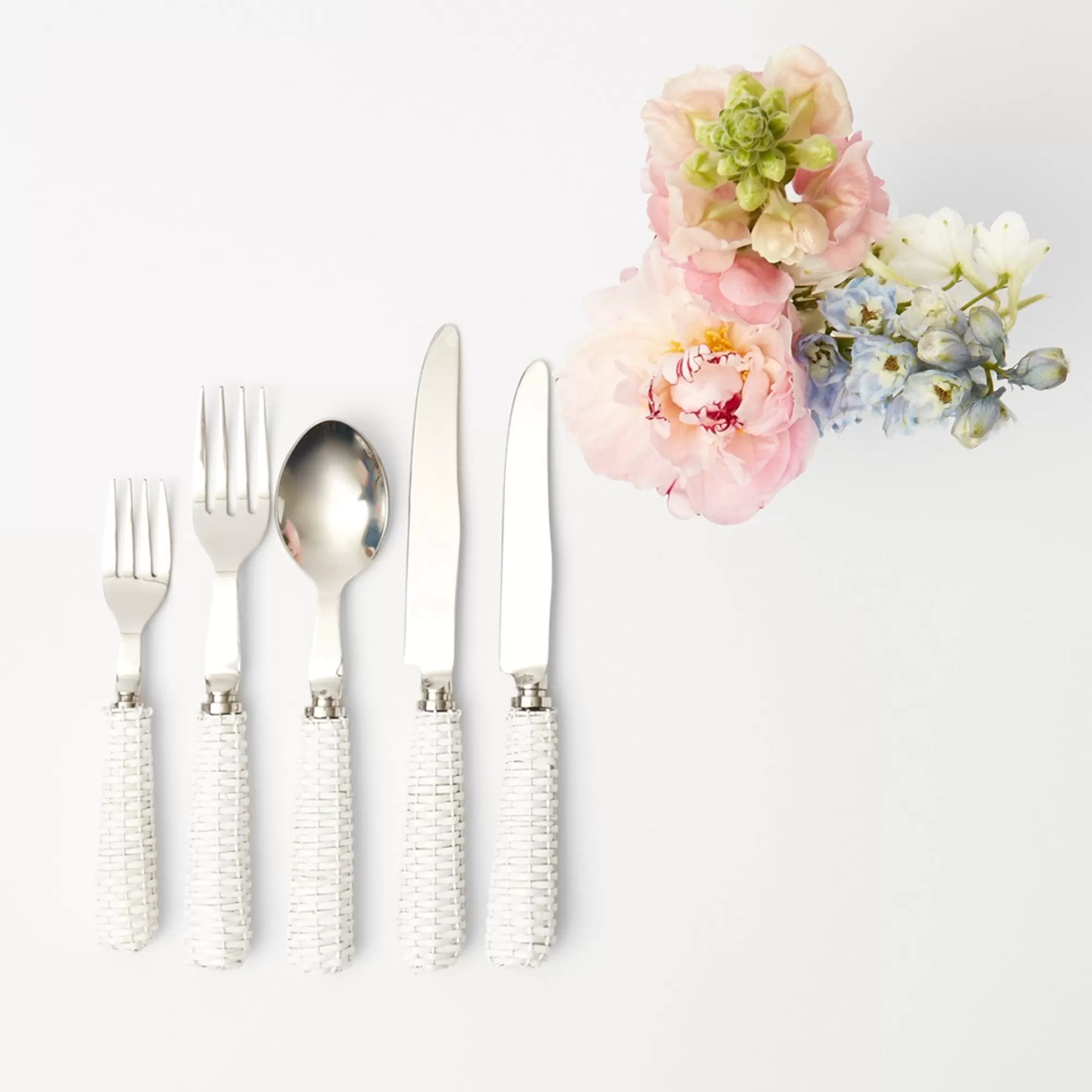 Hot White Rattan Cutlery (5 Piece) Cutlery Sets