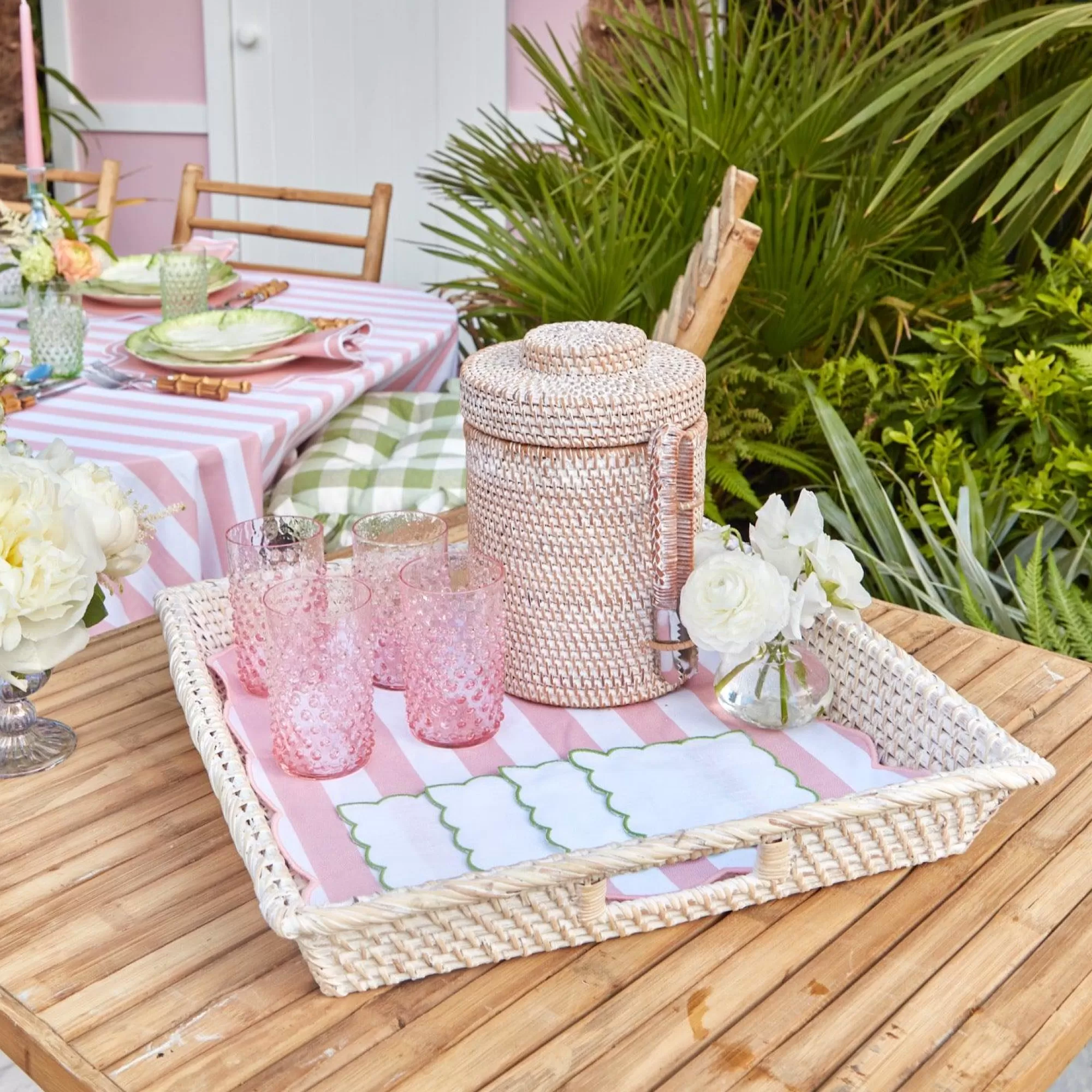 Outlet White Rattan Tray Trays & Liners