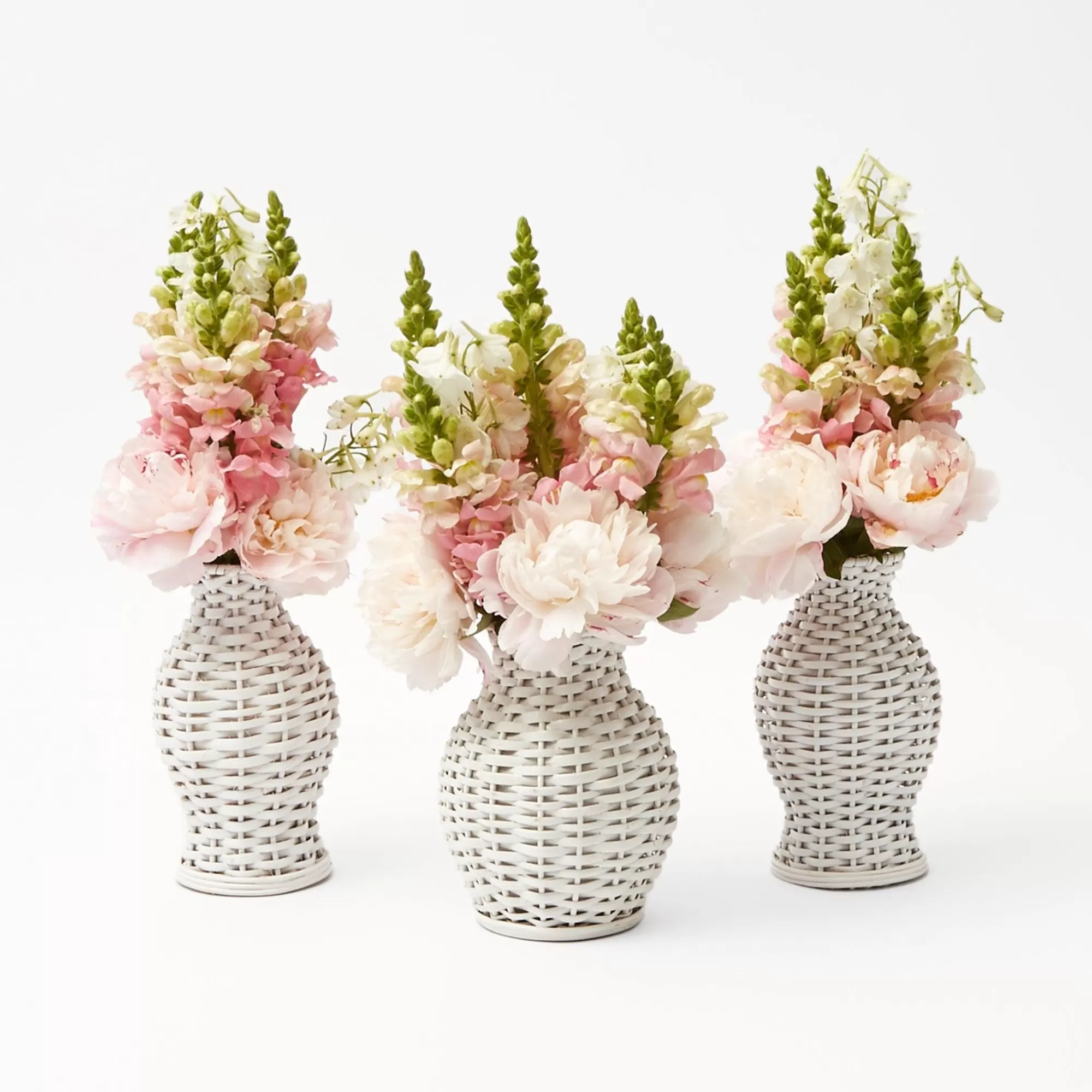 Store White Rattan Vase (Set Of 3) Vases