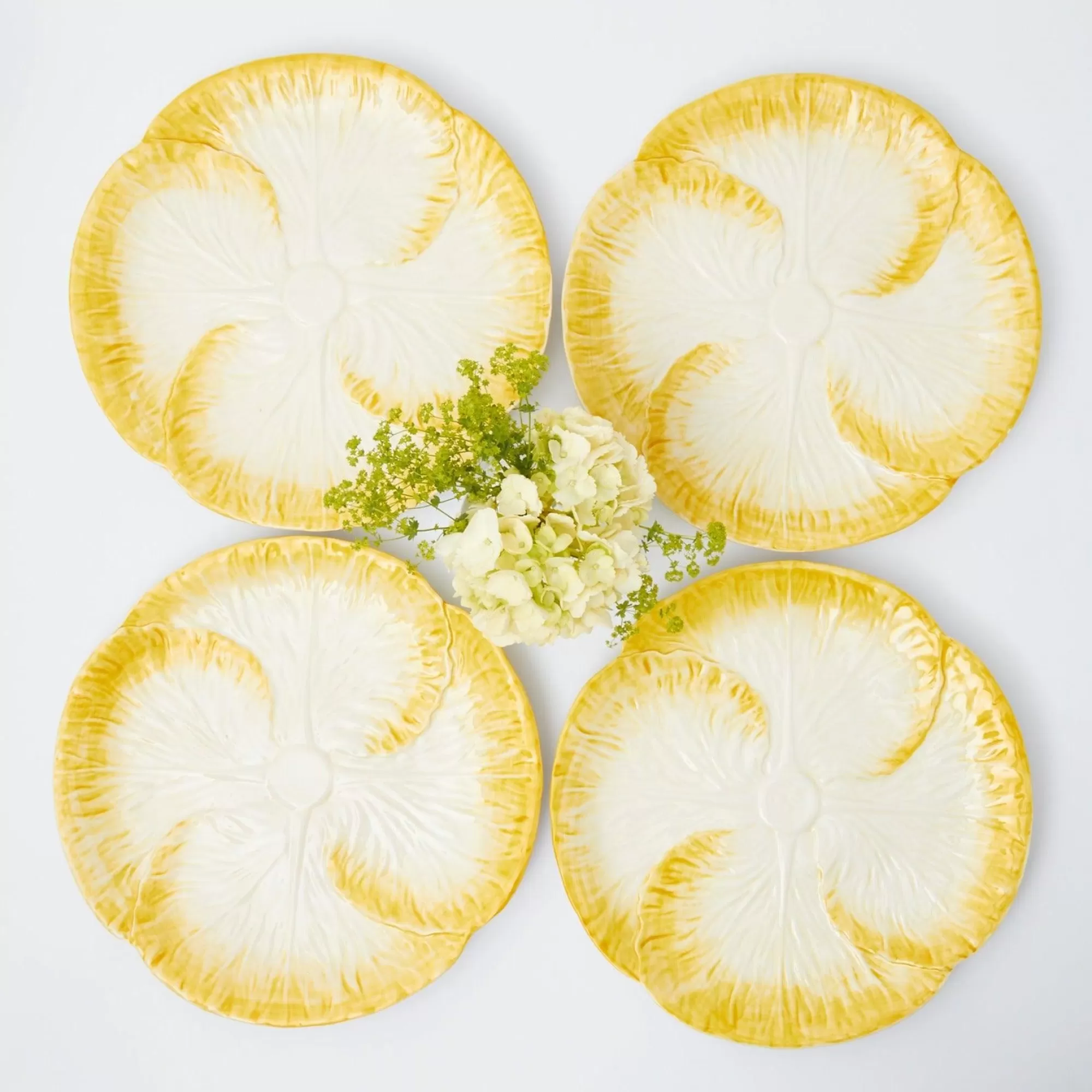 Shop Yellow Capri Lettuce Dinner Plates (Set Of 4) Dinner Plates