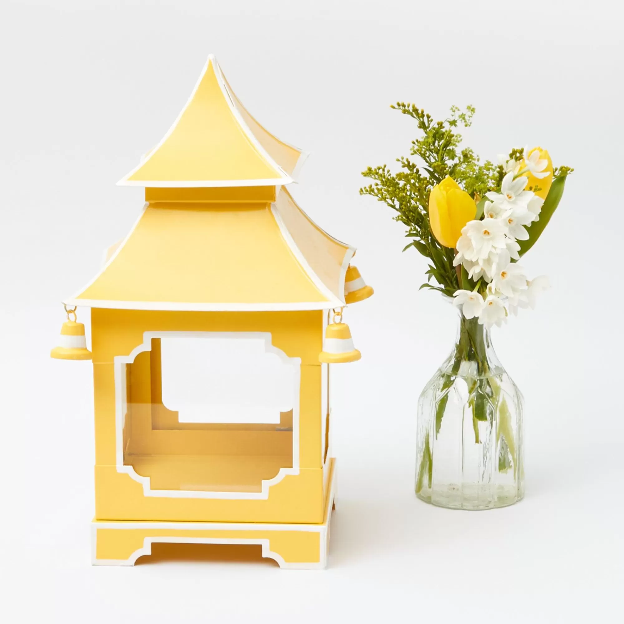 Clearance Yellow Pagoda Lantern Candle Holders