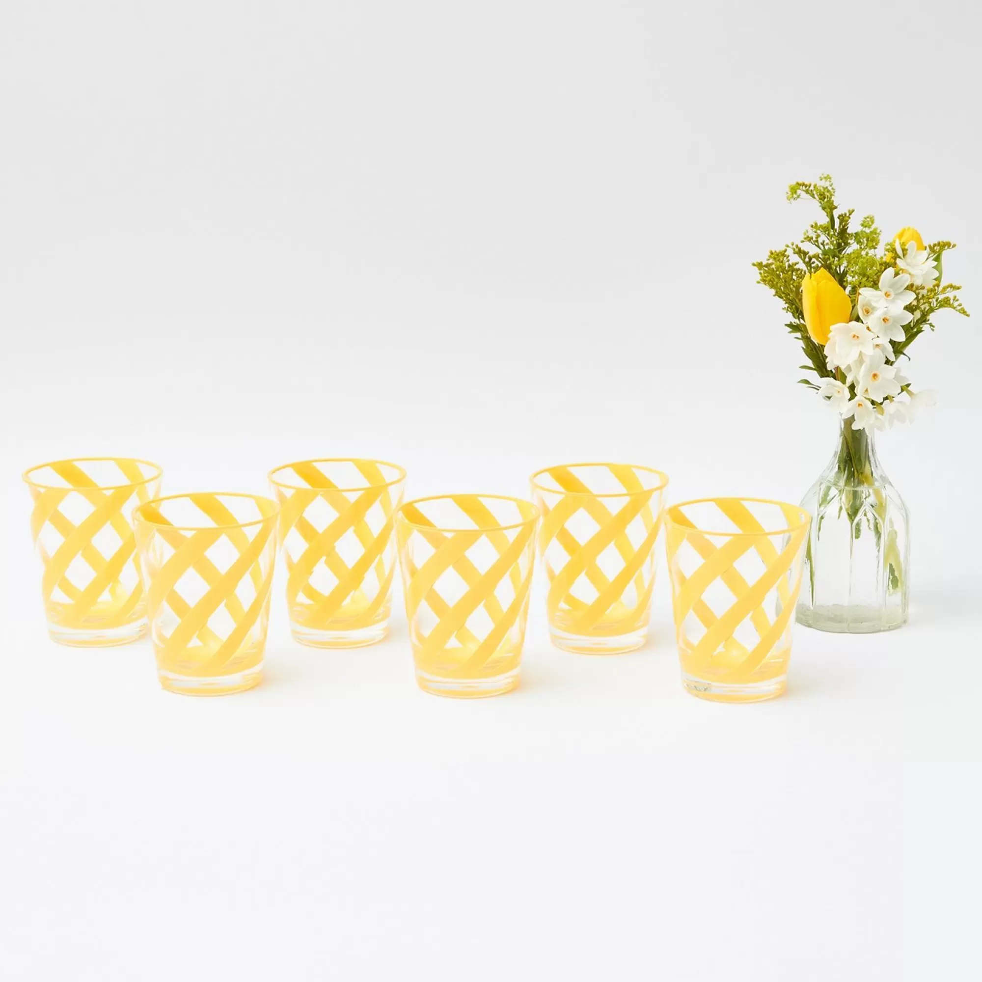 Sale Yellow Swirl Outdoor Glasses (Set Of 6) Glasses